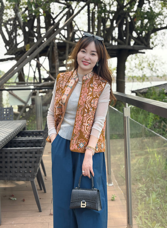 Yellow Embroidered Vest – Heritage-Inspired Elegance by LUXE ORIENTA - Luxe Orienta CO., LIMITED