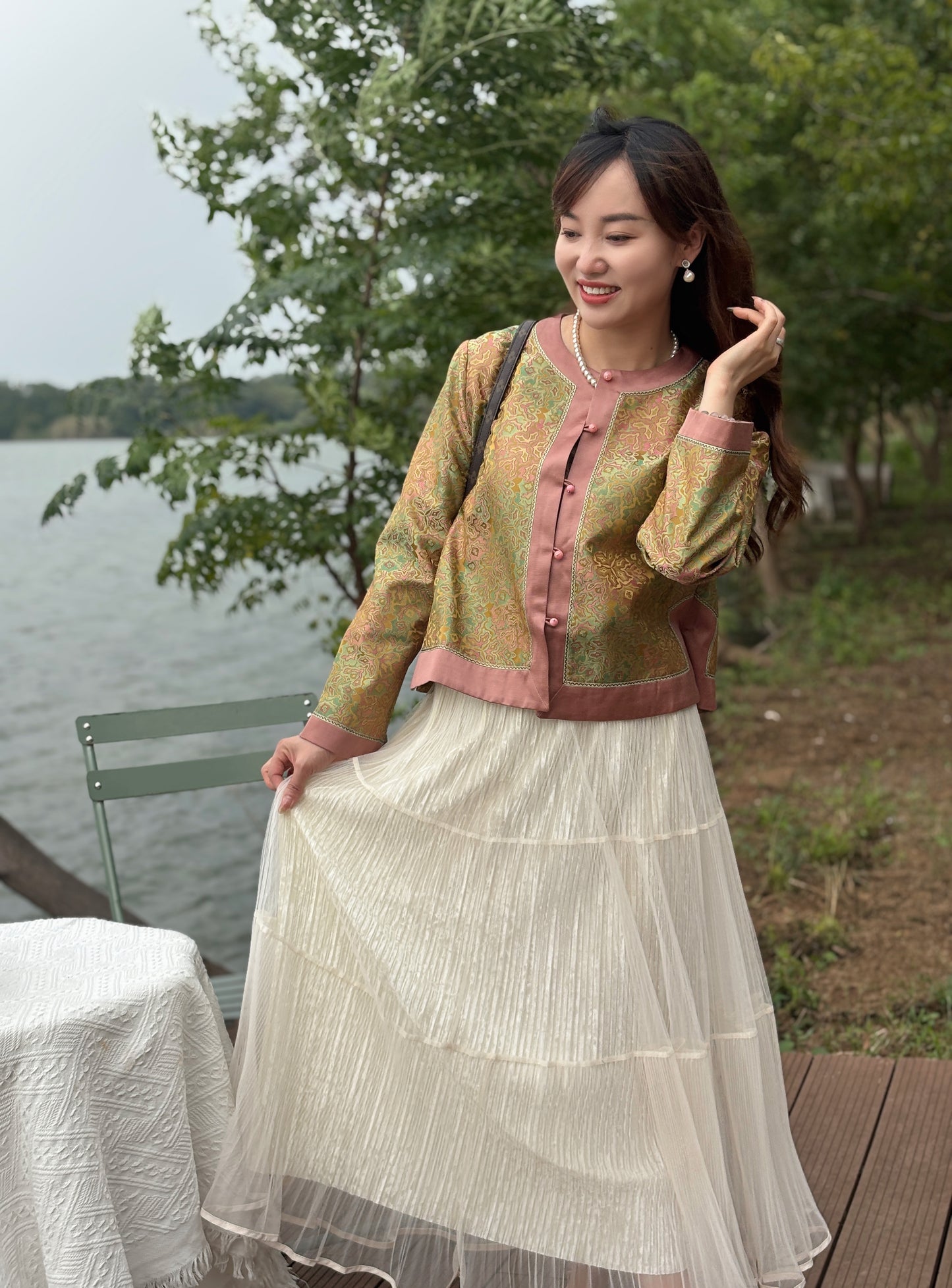 Yellow Heritage Mulberry Silk Shu Brocade Jacket | Luxe Orienta Modern Chinese Luxury Outerwear