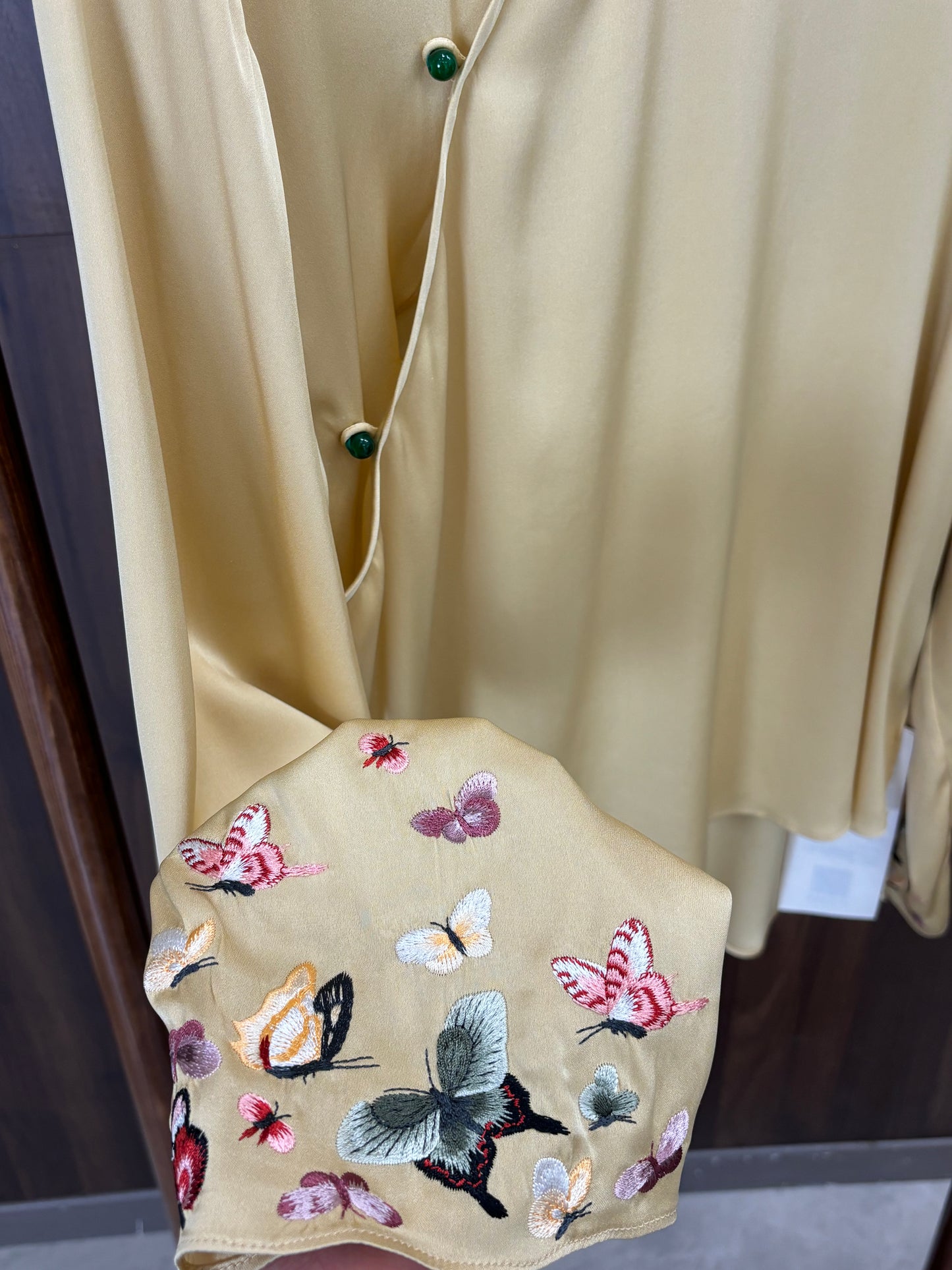 黃色蠶絲刺繡襯衣 Yellow Silk Embroidered Shirt - Luxe Orienta CO., LIMITED