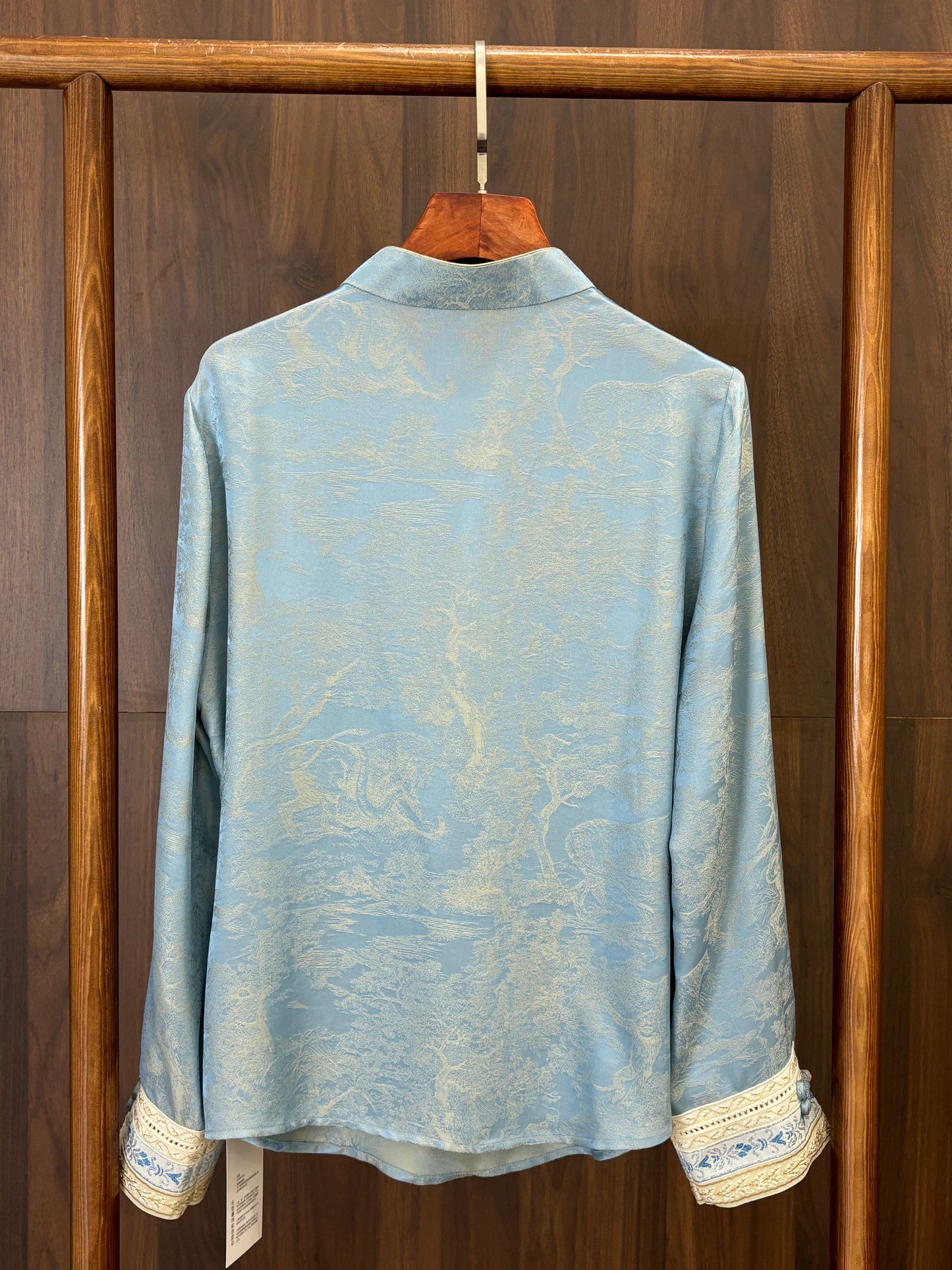 藍色桑蠶絲襯衣 Blue Silk Shirt - Luxe Orienta CO., LIMITED