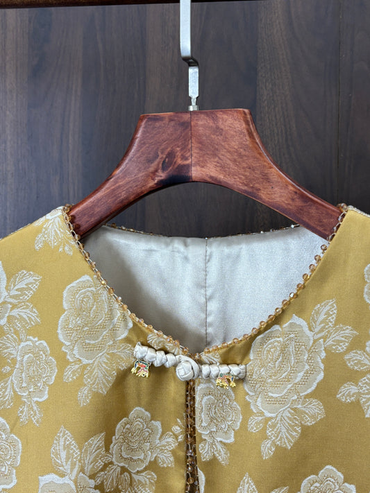 黃色人絲提花外套 Yellow Rayon Jacquard Jacket - Luxe Orienta CO., LIMITED