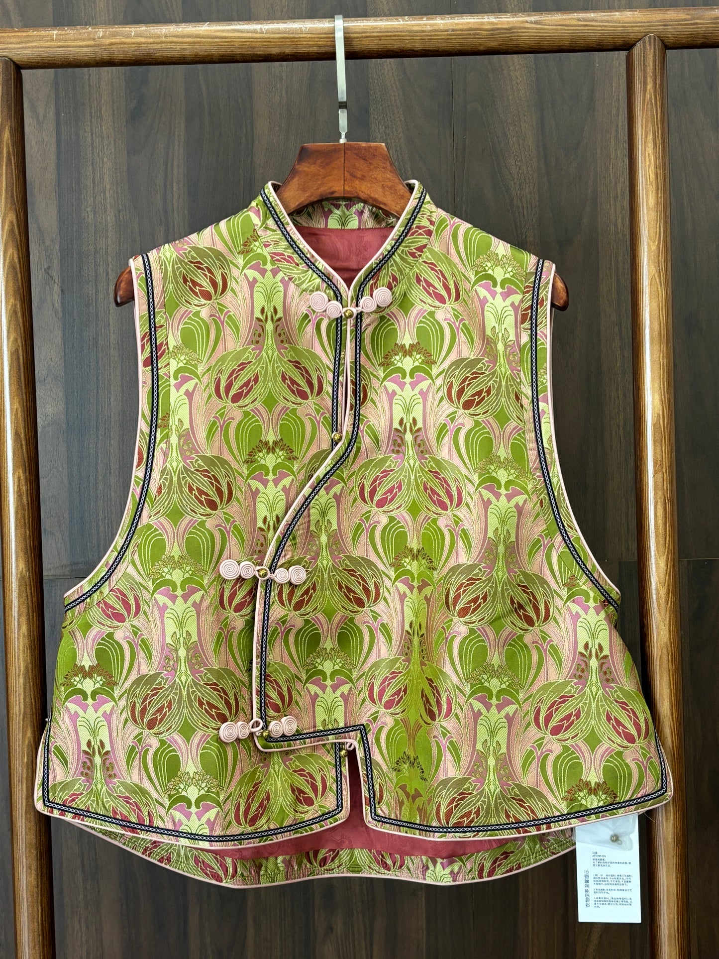 綠色桑蠶絲宋錦馬甲 Green Silk Songjin Vest - Luxe Orienta CO., LIMITED