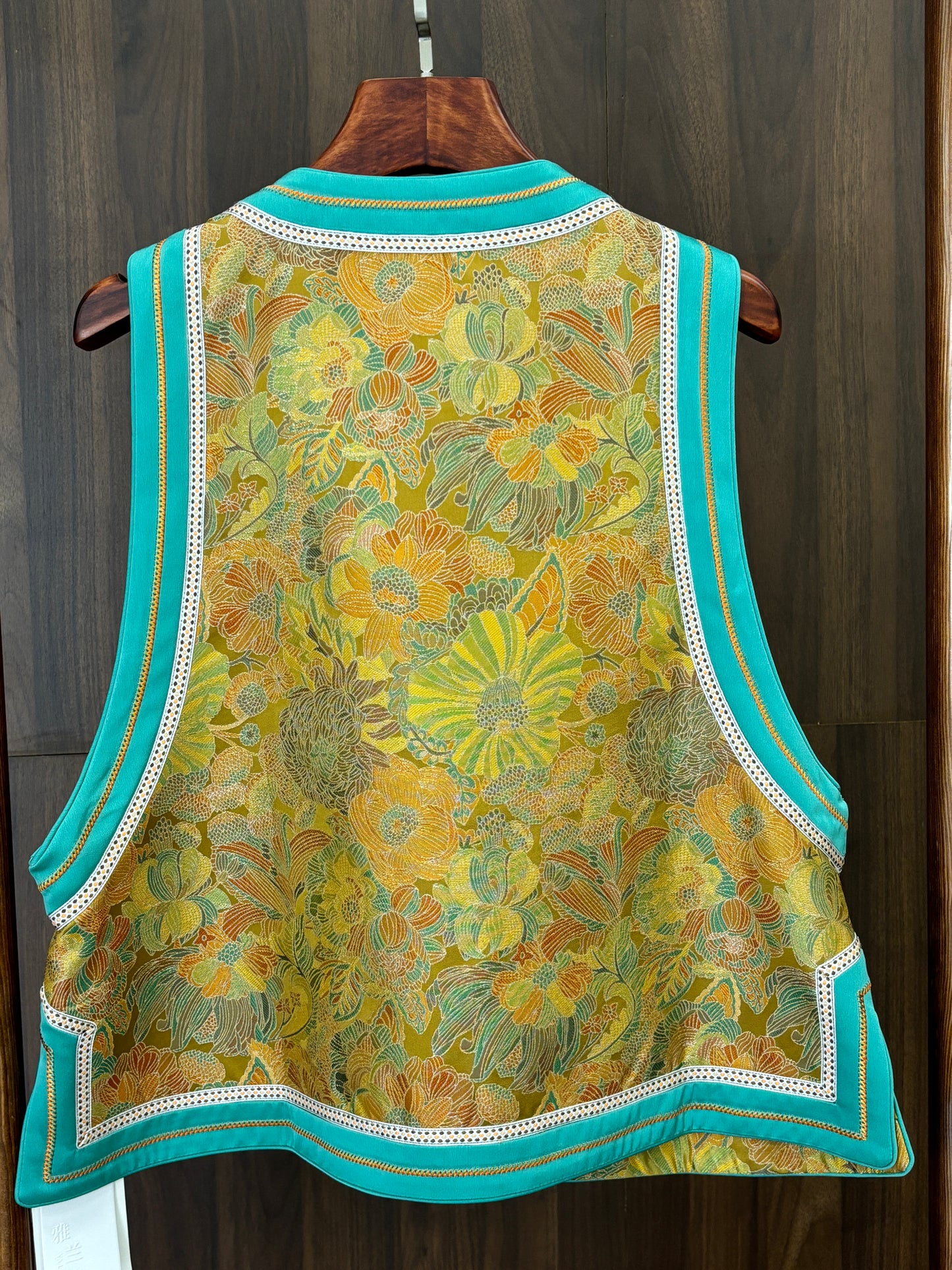 藍色桑蠶絲宋錦如意馬甲 Blue Silk Songjin Ruyi Vest - Luxe Orienta CO., LIMITED