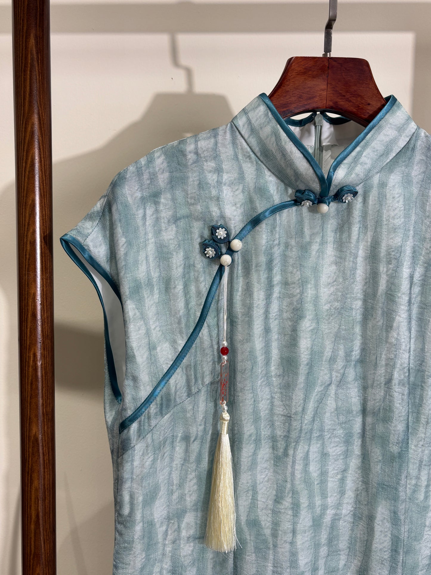Blue High-Slit Qipao