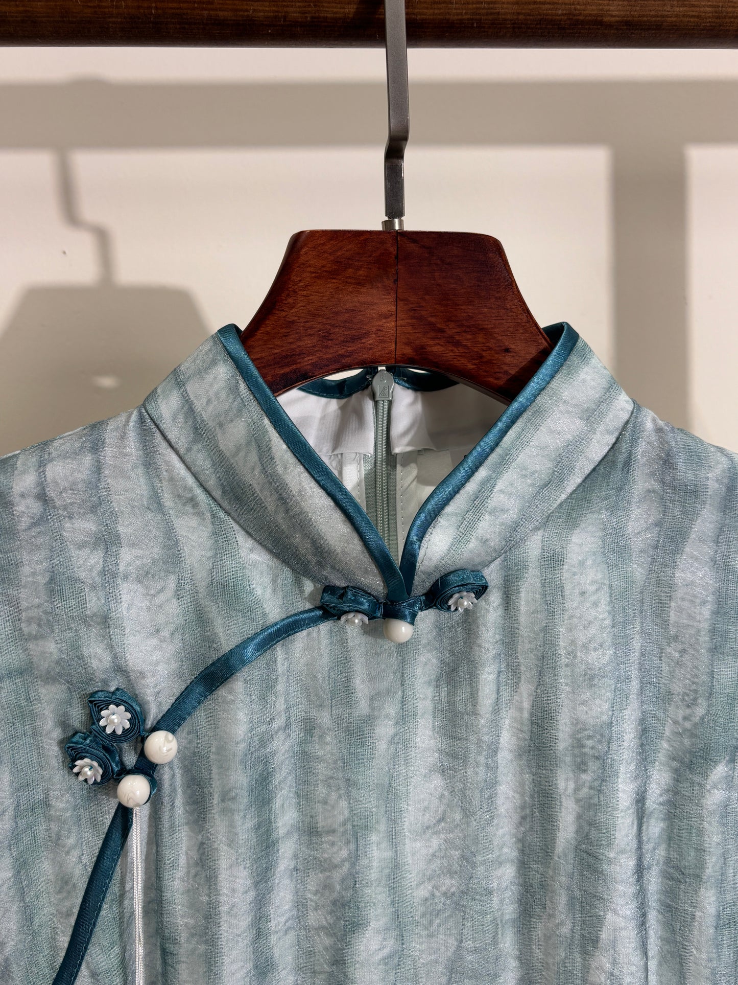 Blue High-Slit Qipao