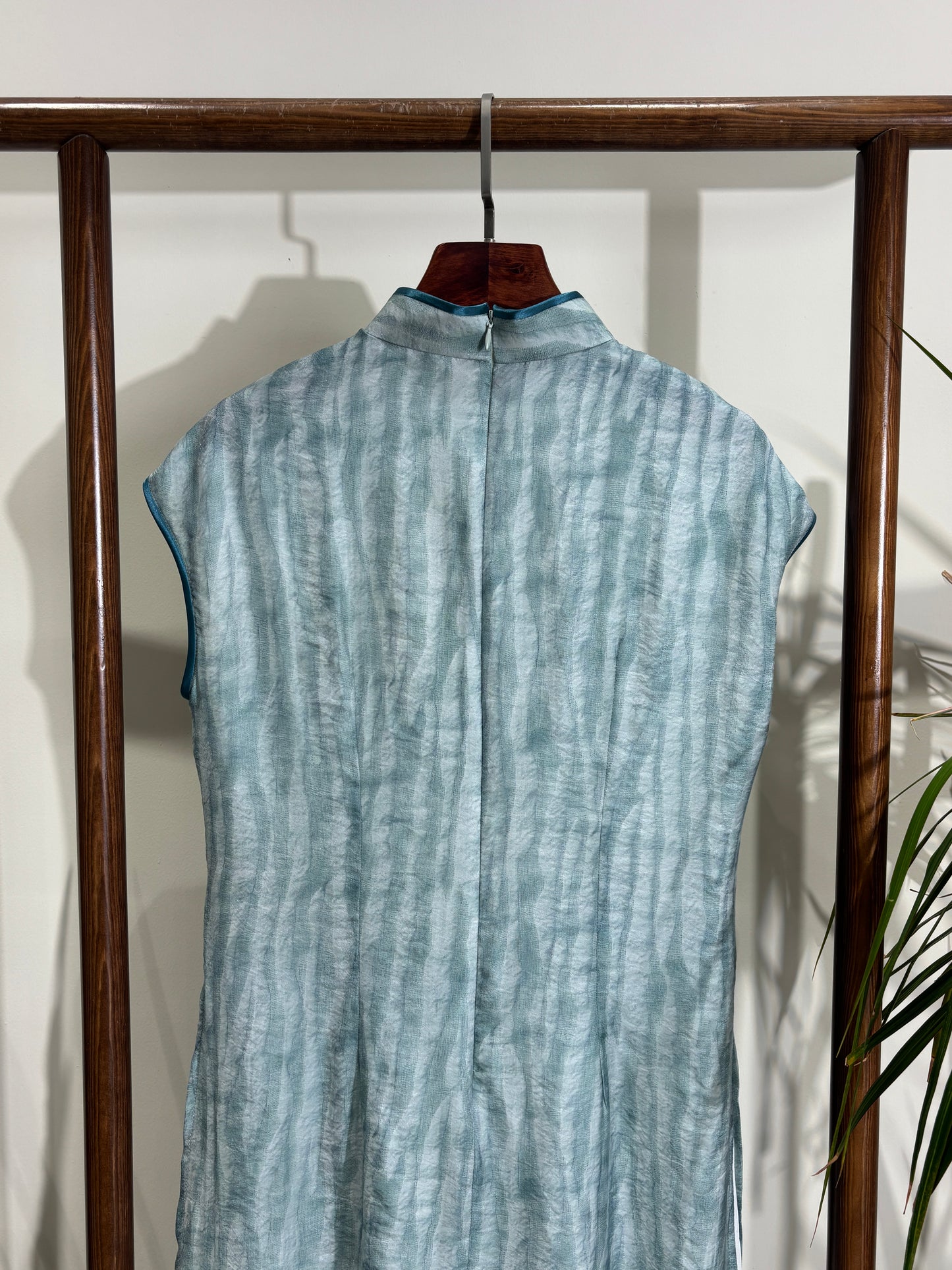 Blue High-Slit Qipao