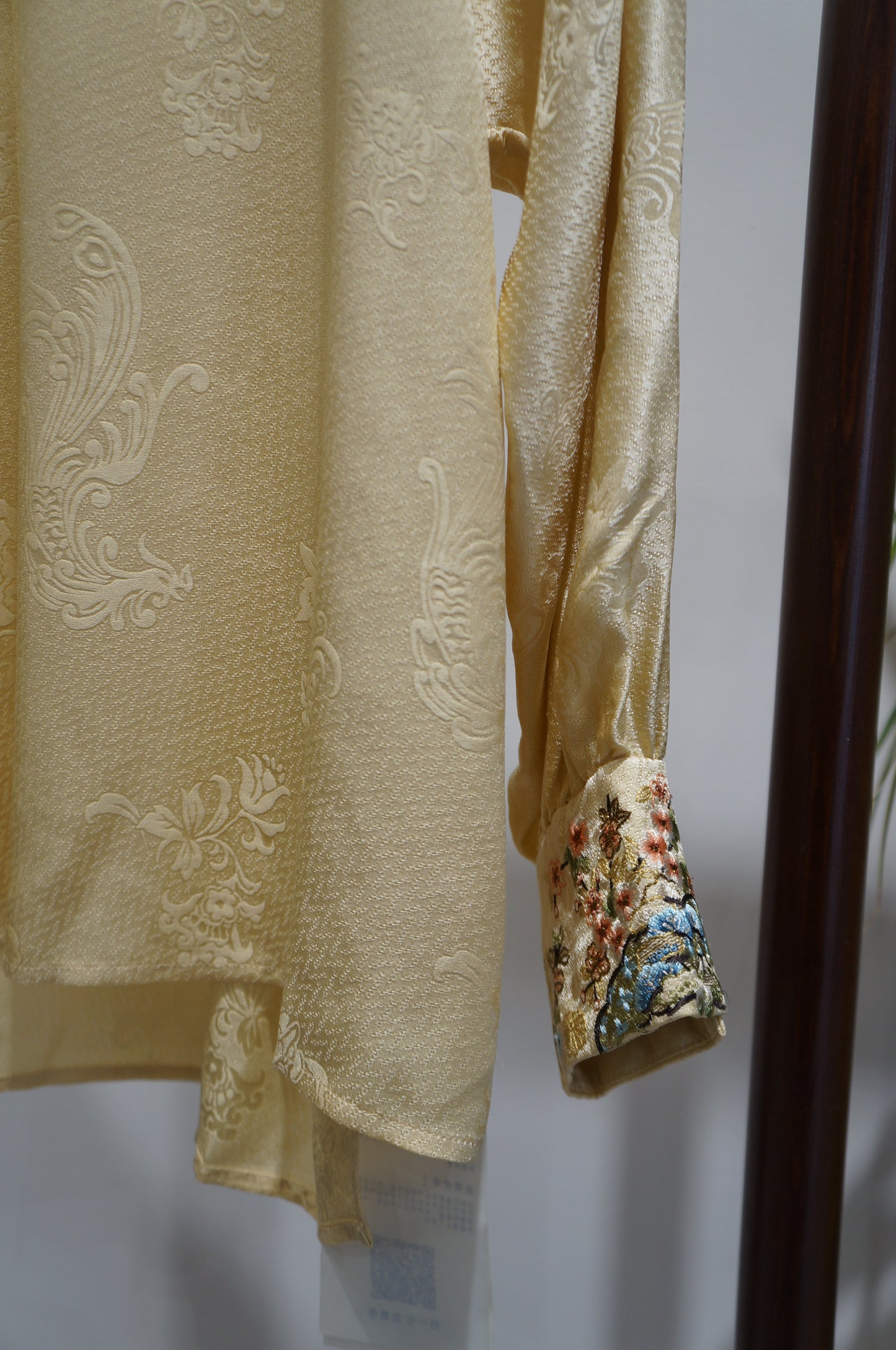 Yellow Mulberry Silk Embroidered Blouse | Refined Chinese Elegance
