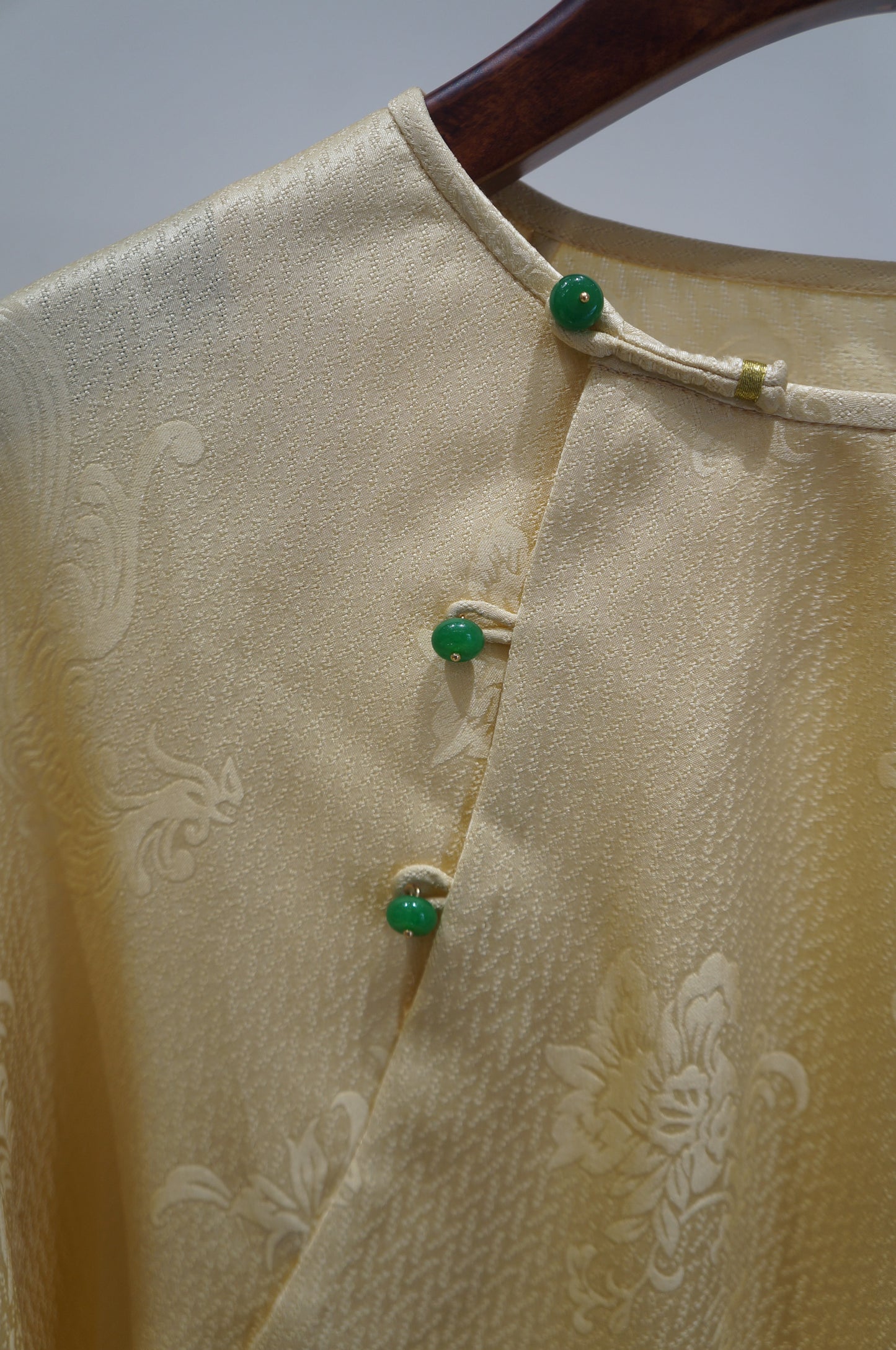 Yellow Mulberry Silk Embroidered Blouse | Refined Chinese Elegance