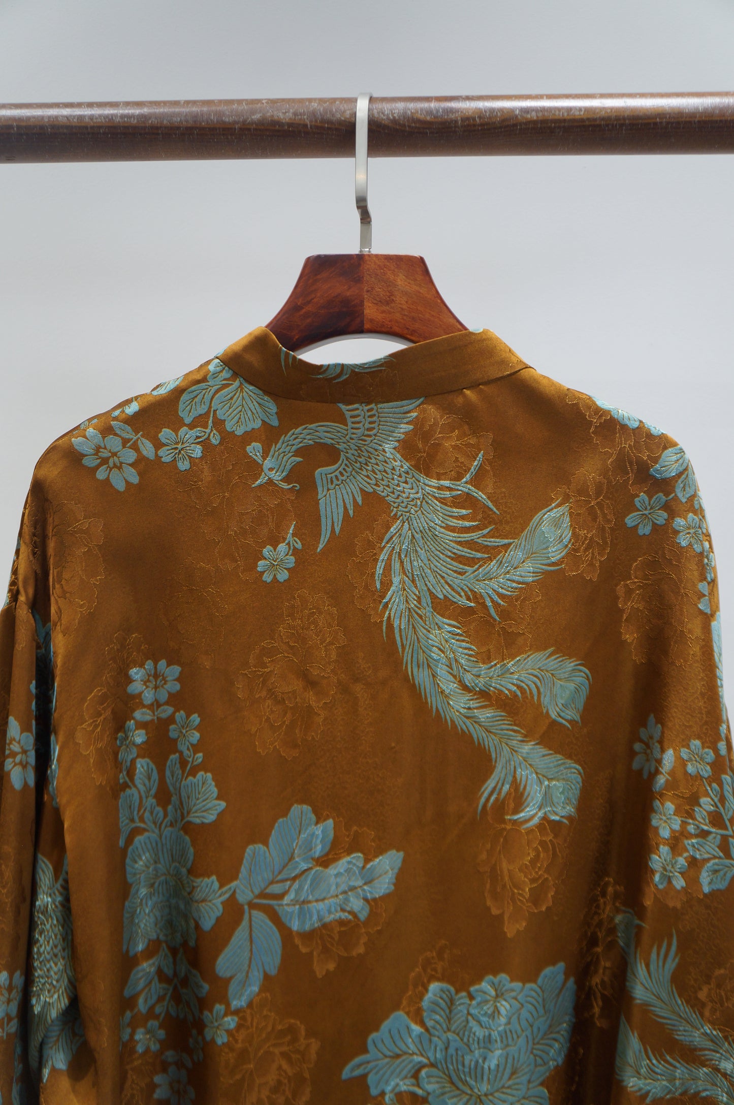 Brown Phoenix Xiangyunsha Blouse | Elegance in Flight