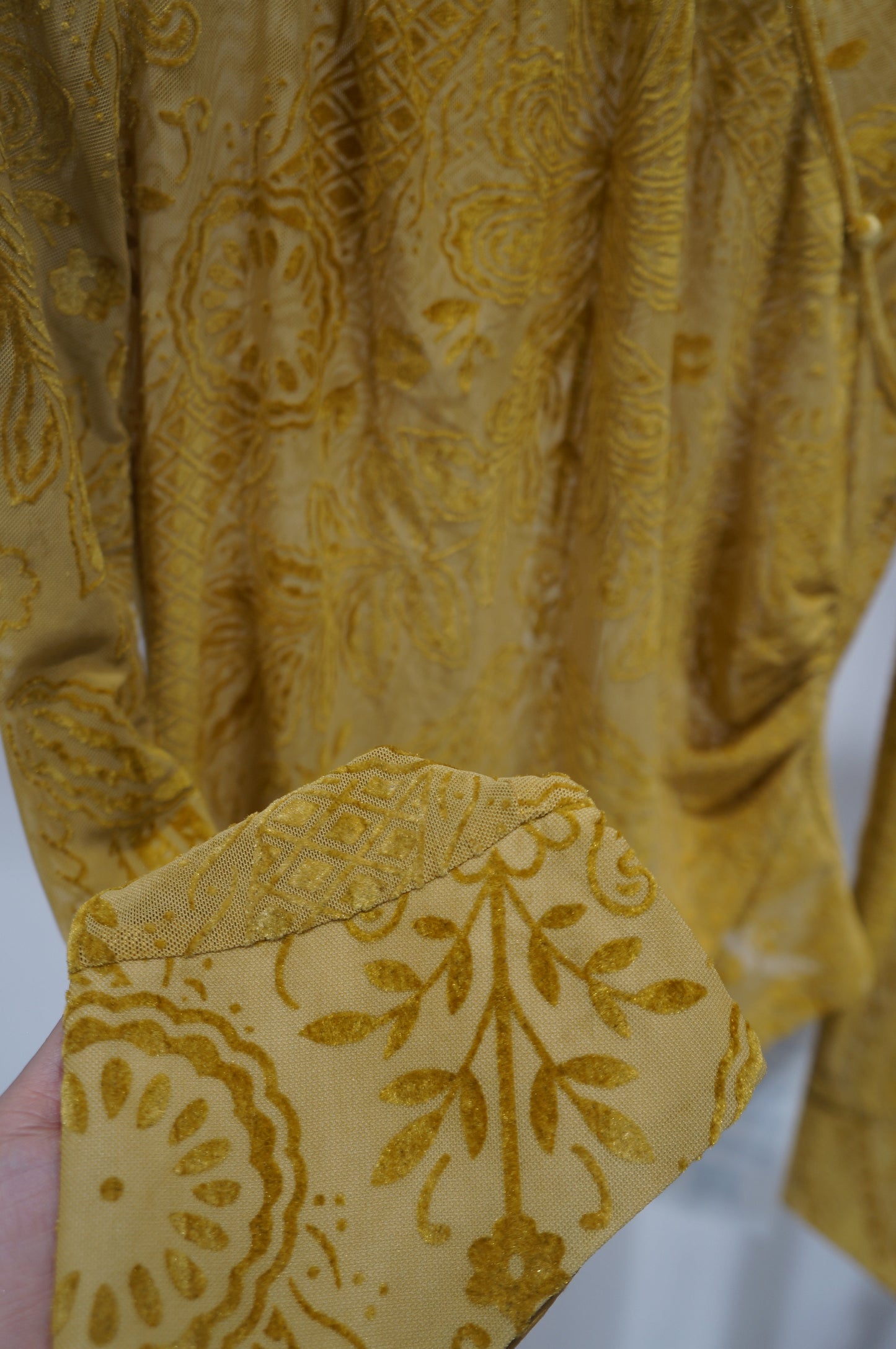 Yellow Velvet Blouse | Modern Eastern Sophistication