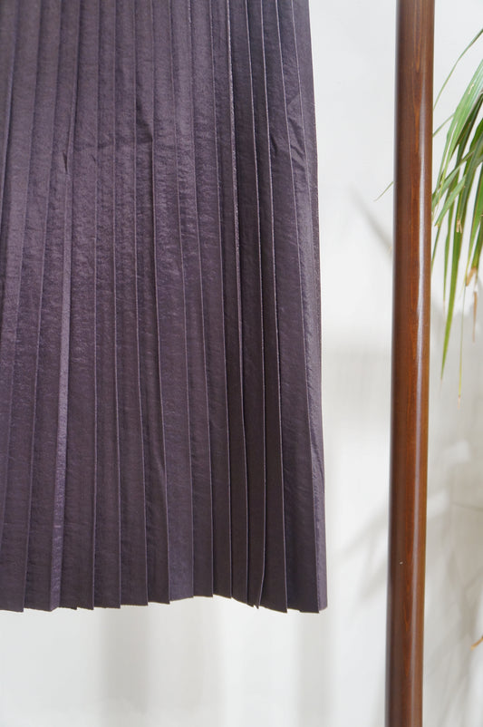 Purple Rayon Pleated Skirt | Modern Chinese Grace - Luxe Orienta CO., LIMITED