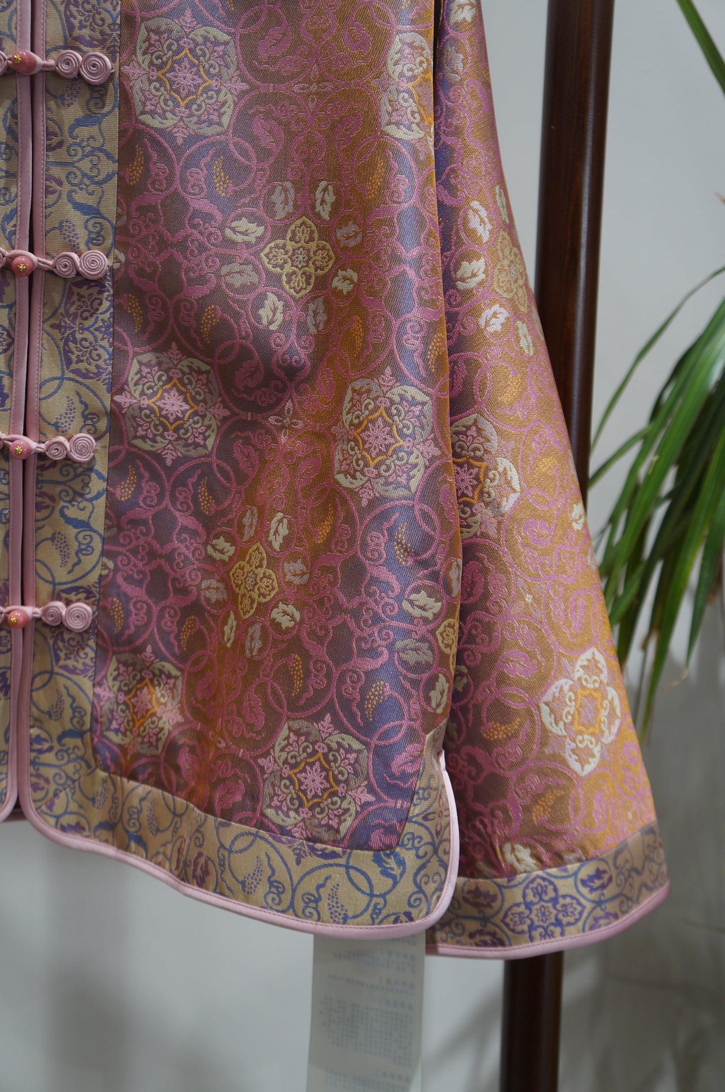Pink Rayon Shu Brocade Jacket | Modern Chinese Refinement