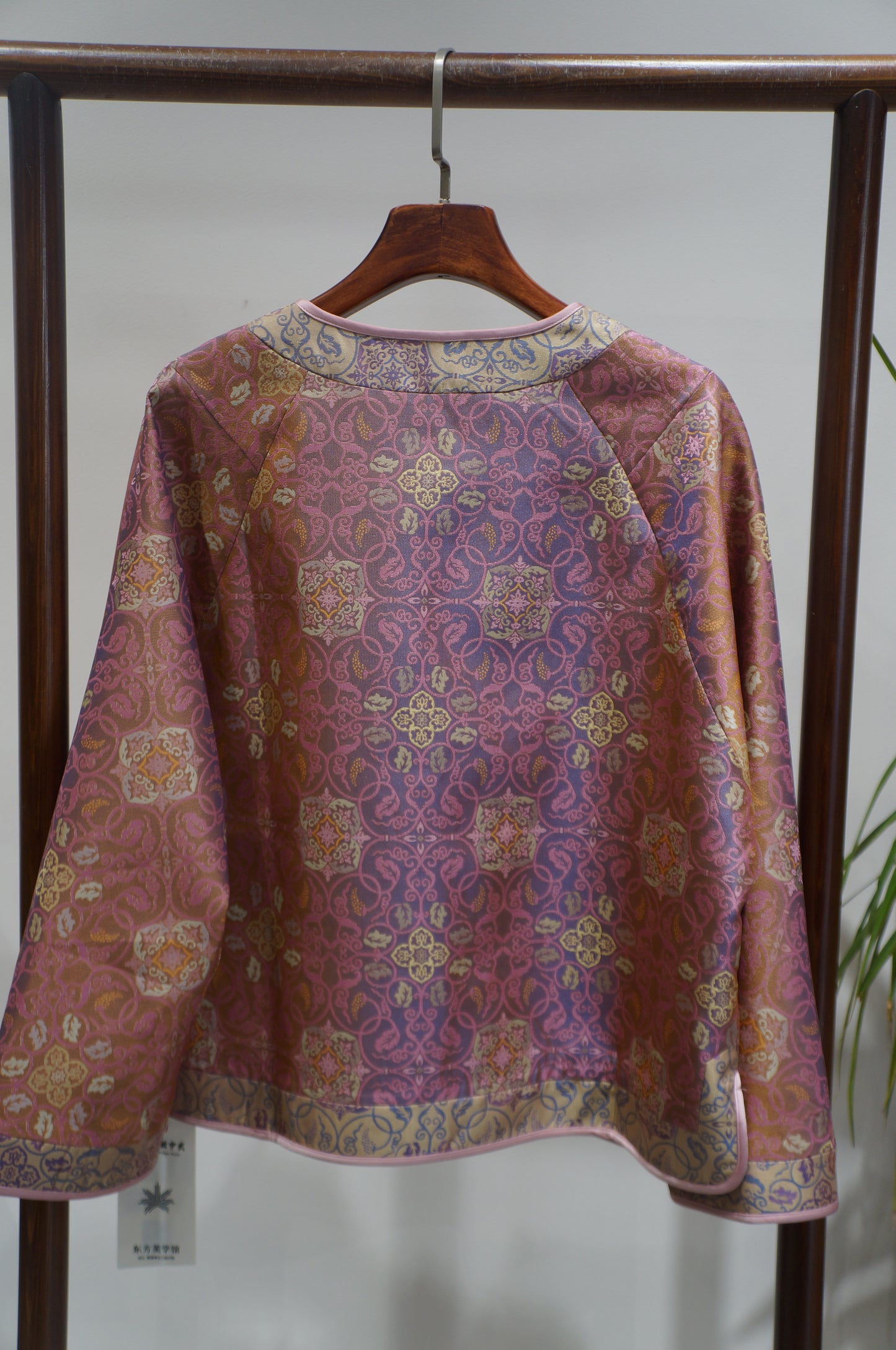 Pink Rayon Shu Brocade Jacket | Modern Chinese Refinement