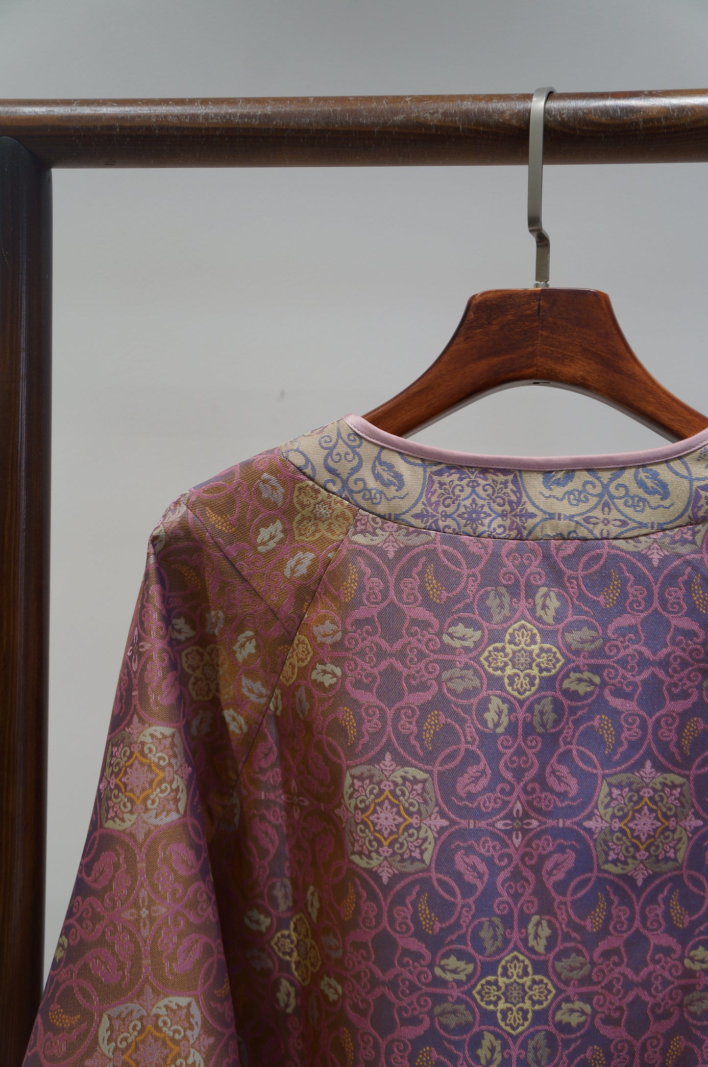 Pink Rayon Shu Brocade Jacket | Modern Chinese Refinement