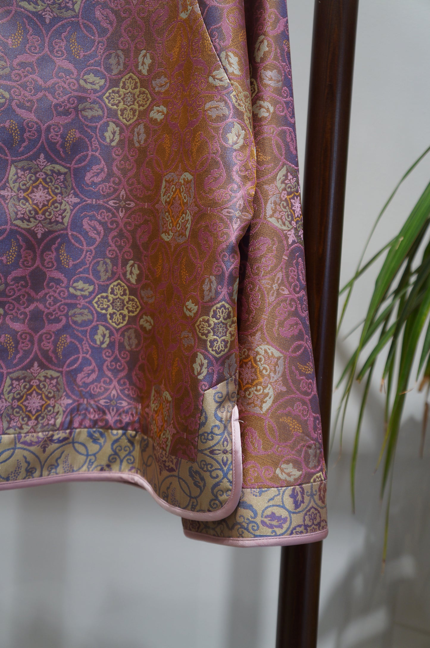 Pink Rayon Shu Brocade Jacket | Modern Chinese Refinement