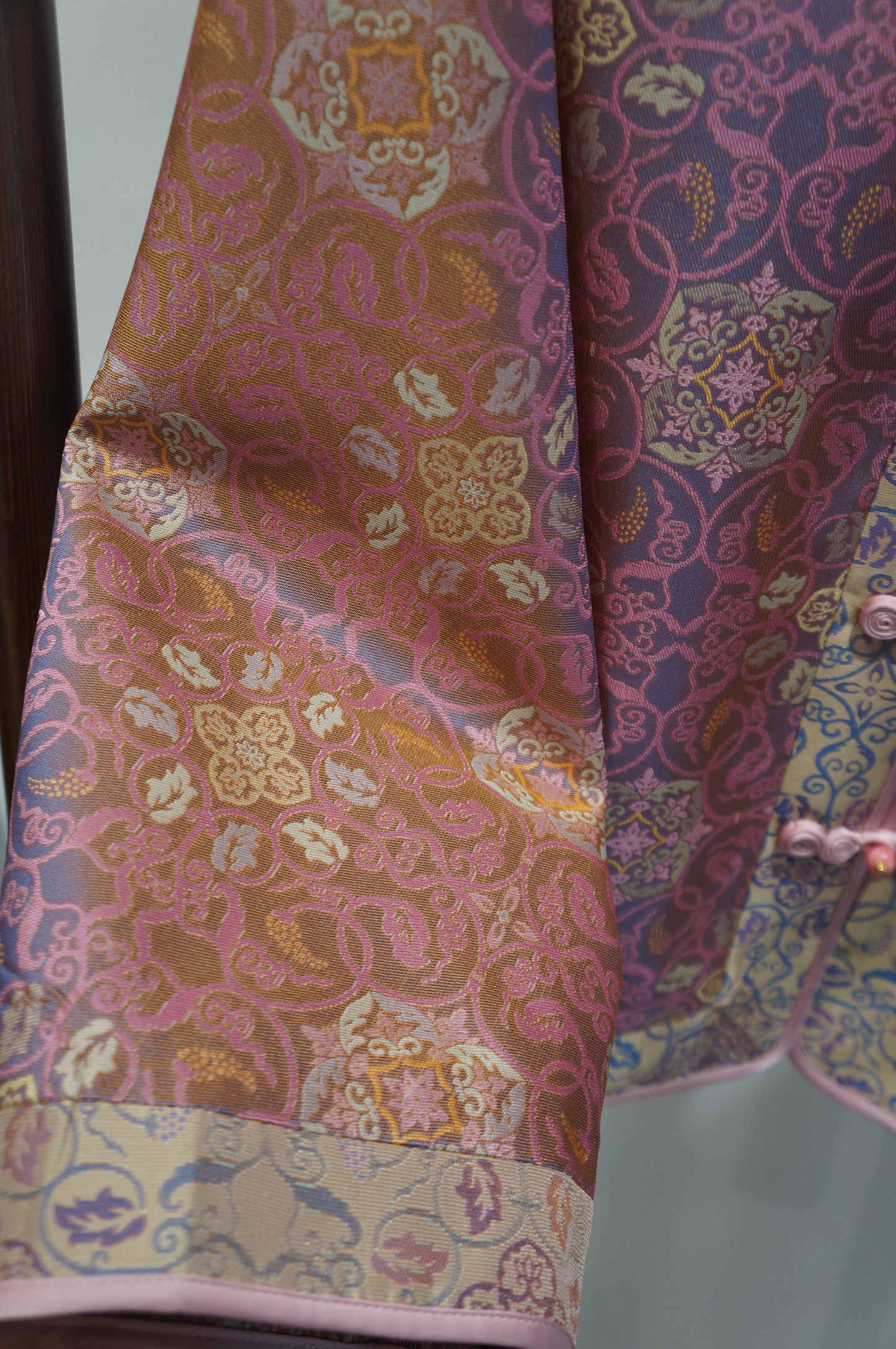 Pink Rayon Shu Brocade Jacket | Modern Chinese Refinement