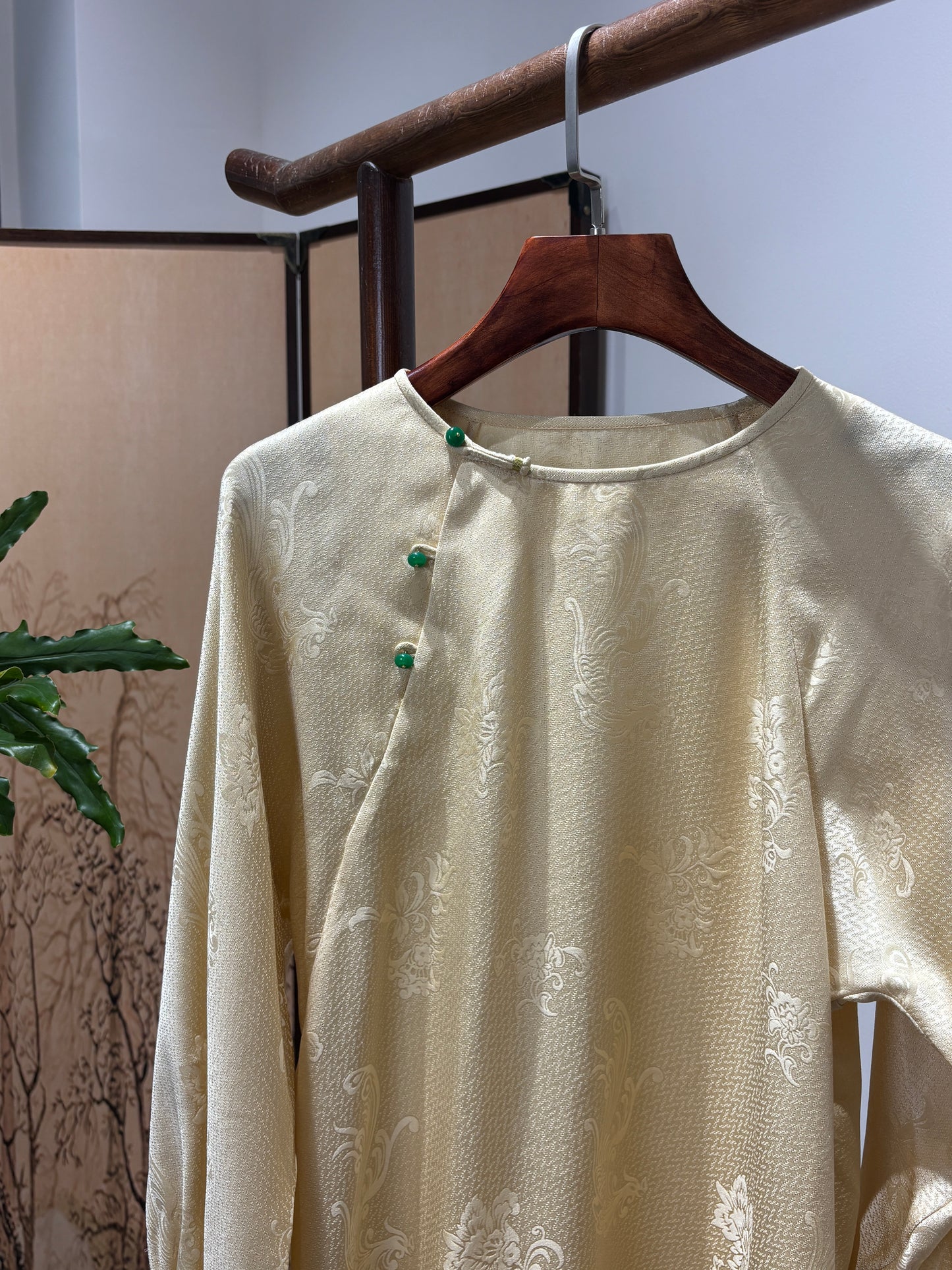 Gold Mulberry Silk Embroidered Shirt | Luxe Orienta Modern Chinese Fashion