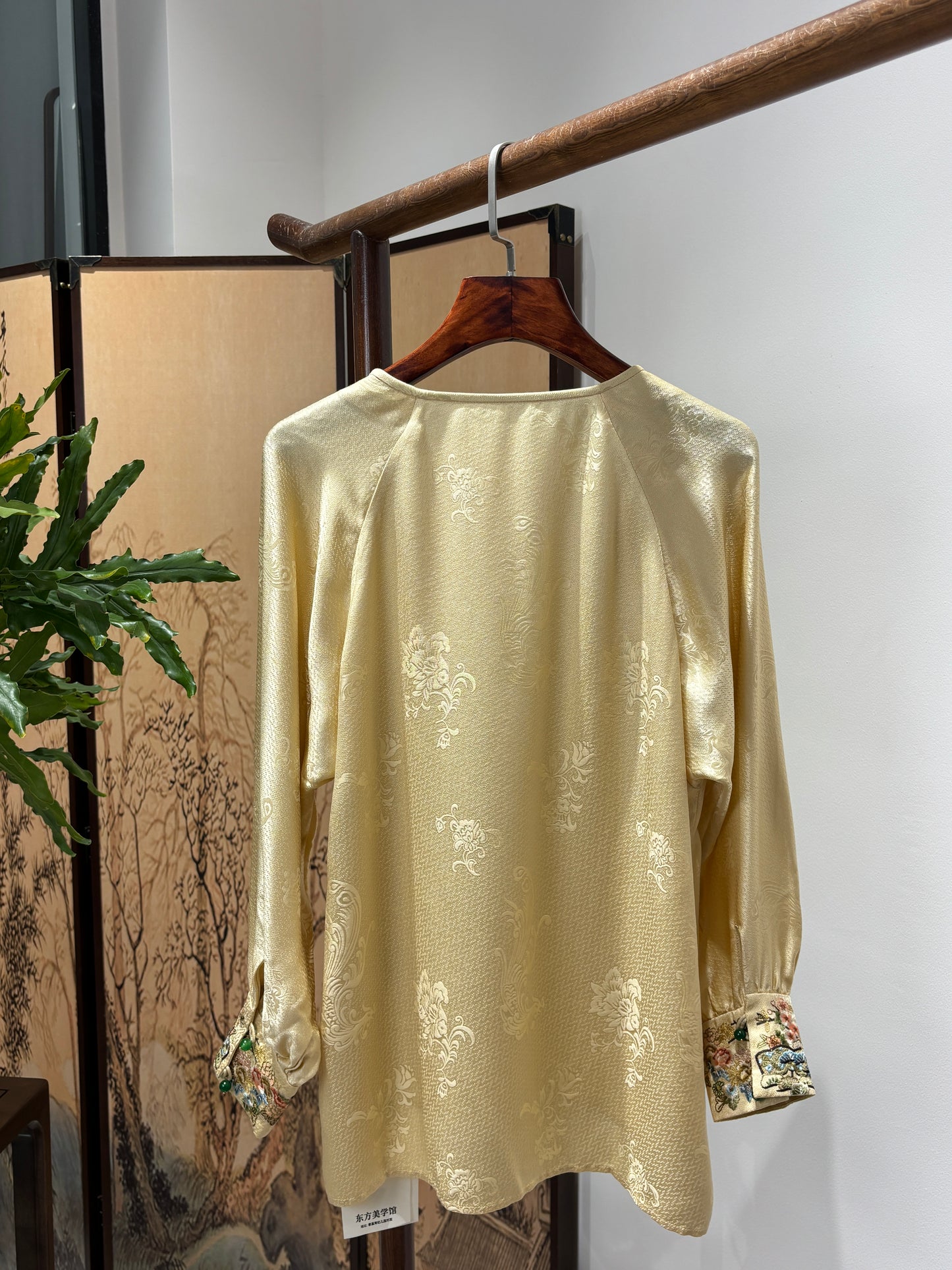 Gold Mulberry Silk Embroidered Shirt | Luxe Orienta Modern Chinese Fashion