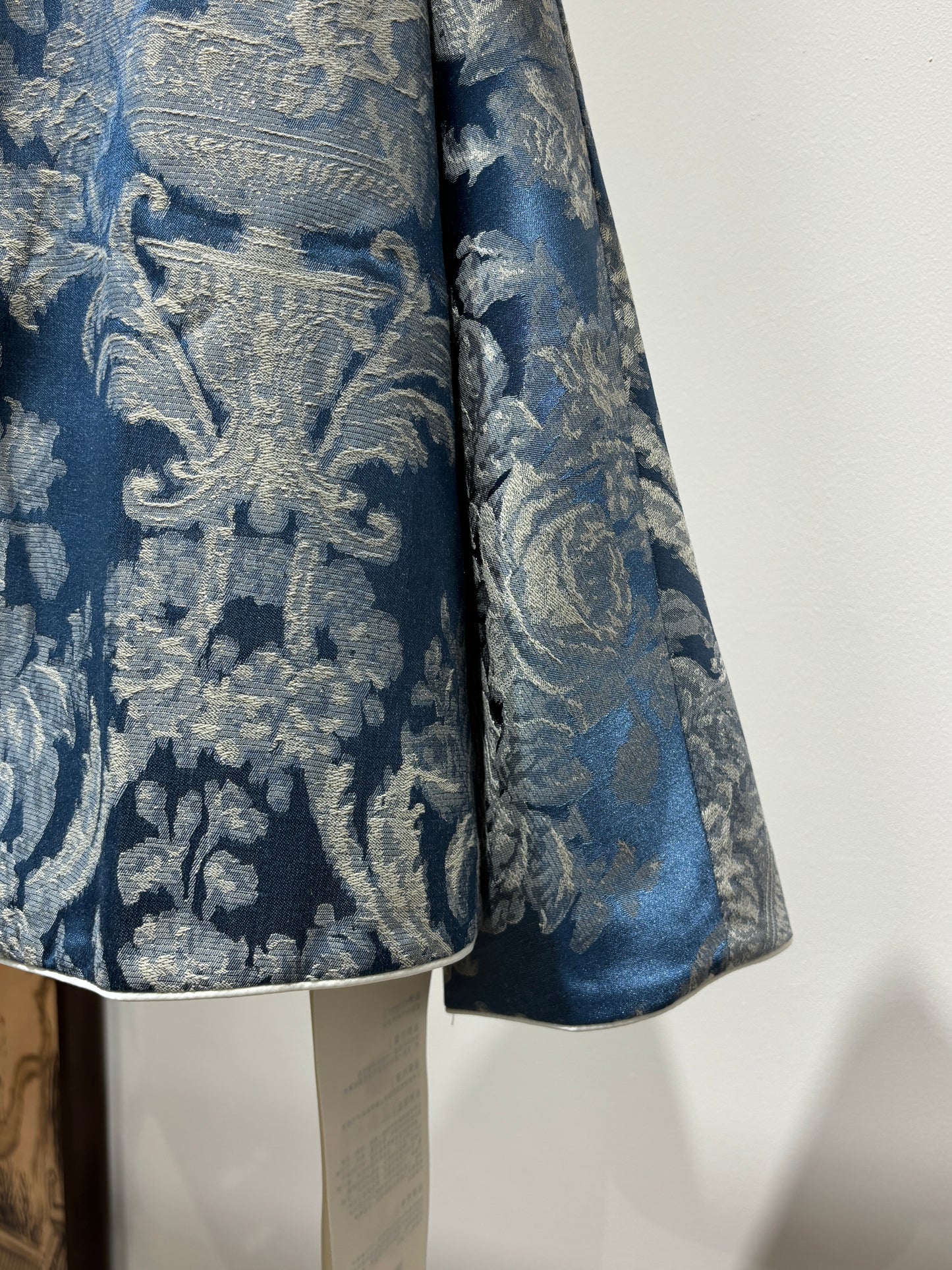 Blue Rayon Jacquard Jacket – Contemporary Elegance with Cultural Flair