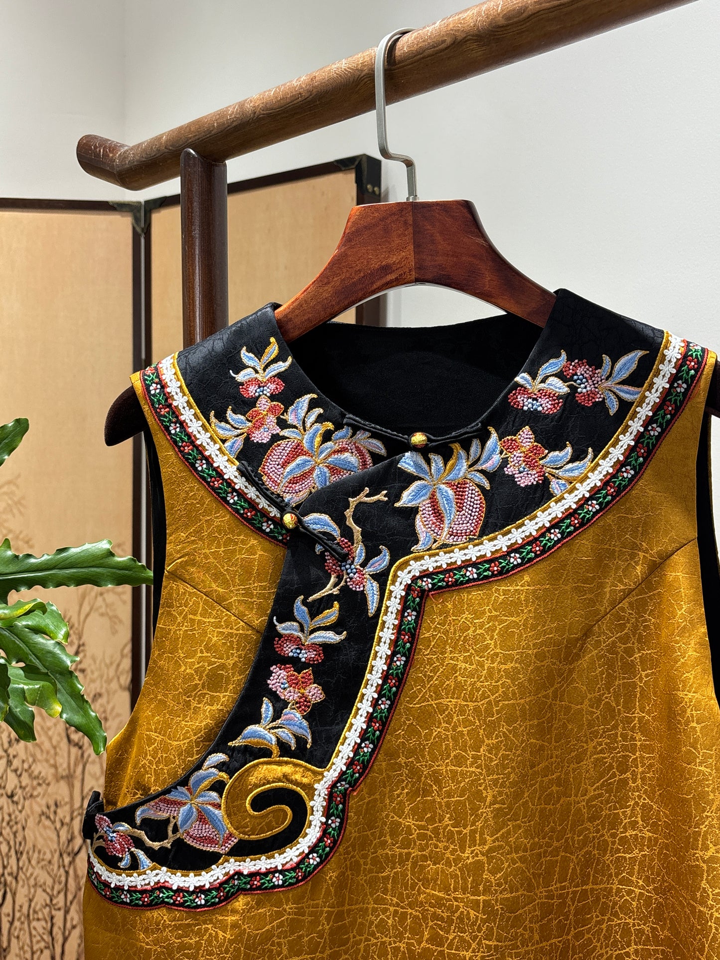 Yellow Embroidered Vest | Luxe Orienta Modern Chinese Fashion