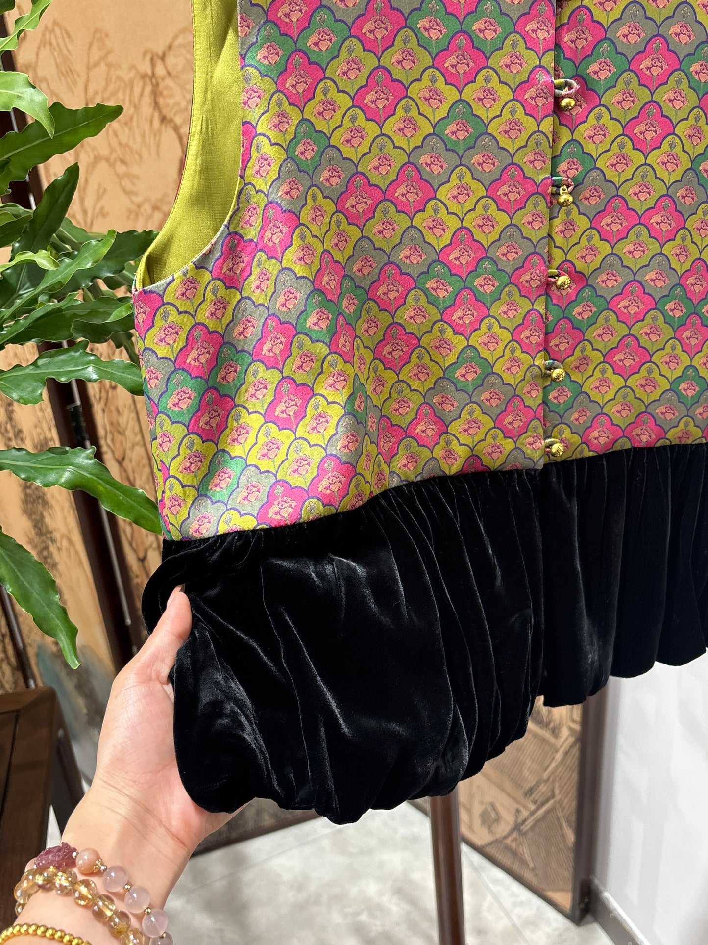 Purple Patchwork Velvet Vest | Luxe Orienta Modern Chinese Vest