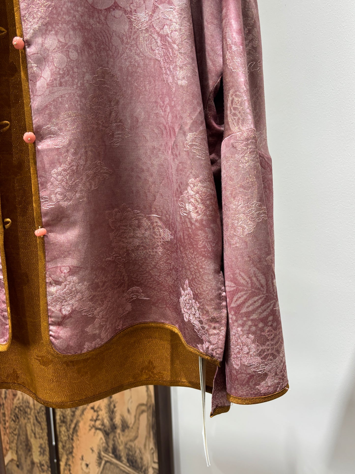 Pink Rayon Xiangyunsha Cardigan | Luxe Orienta Modern Chinese Luxury Knitwear