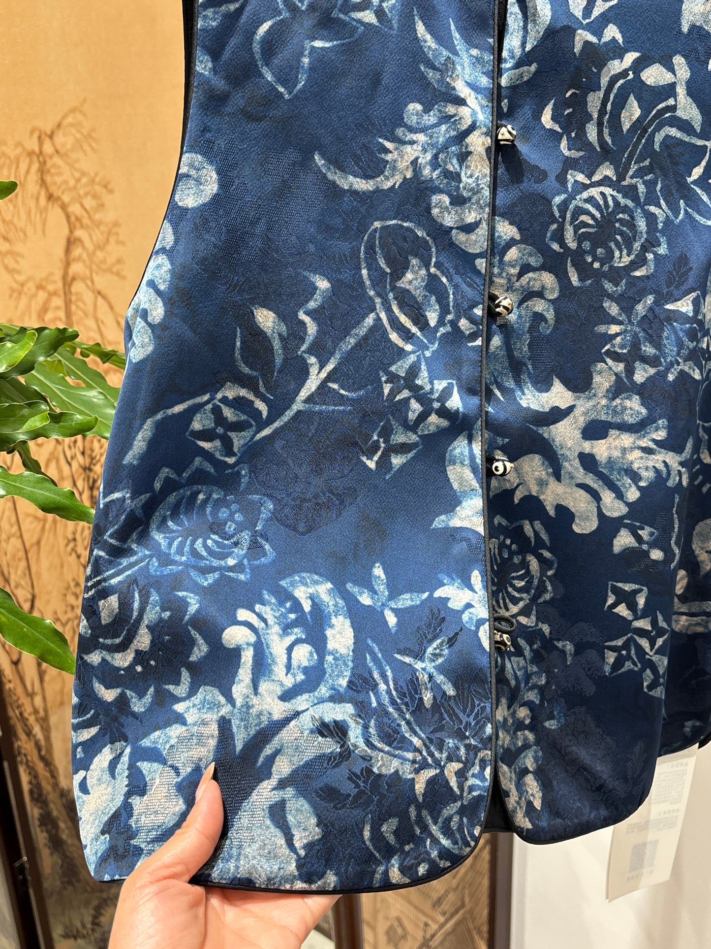 Blue & White Porcelain Reversible Vest | Luxe Orienta Modern Chinese Vest