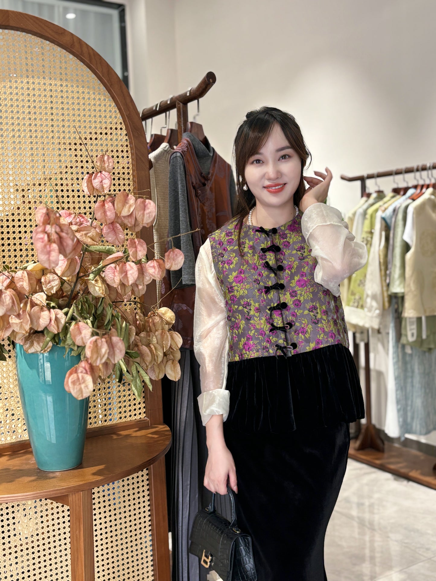 Purple Patchwork Velvet Vest | Luxe Orienta Modern Chinese Vest - Luxe Orienta CO., LIMITED