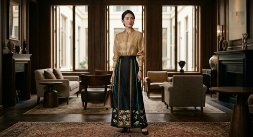 Luxury Silk and Xiangyunsha outfit