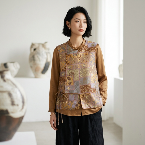 Silk Jacquard Vest