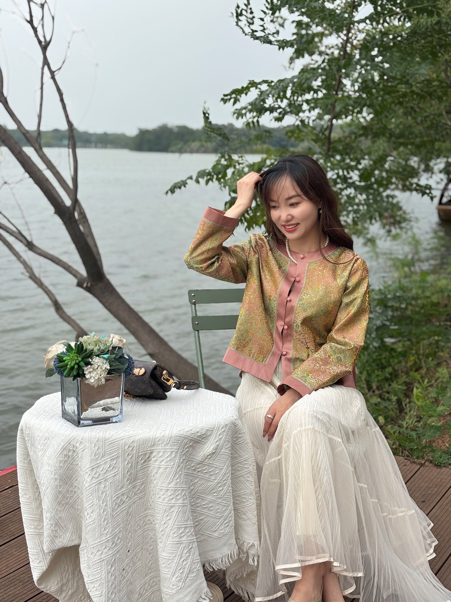 Yellow Heritage Mulberry Silk Shu Brocade Jacket | Luxe Orienta Modern Chinese Luxury Outerwear