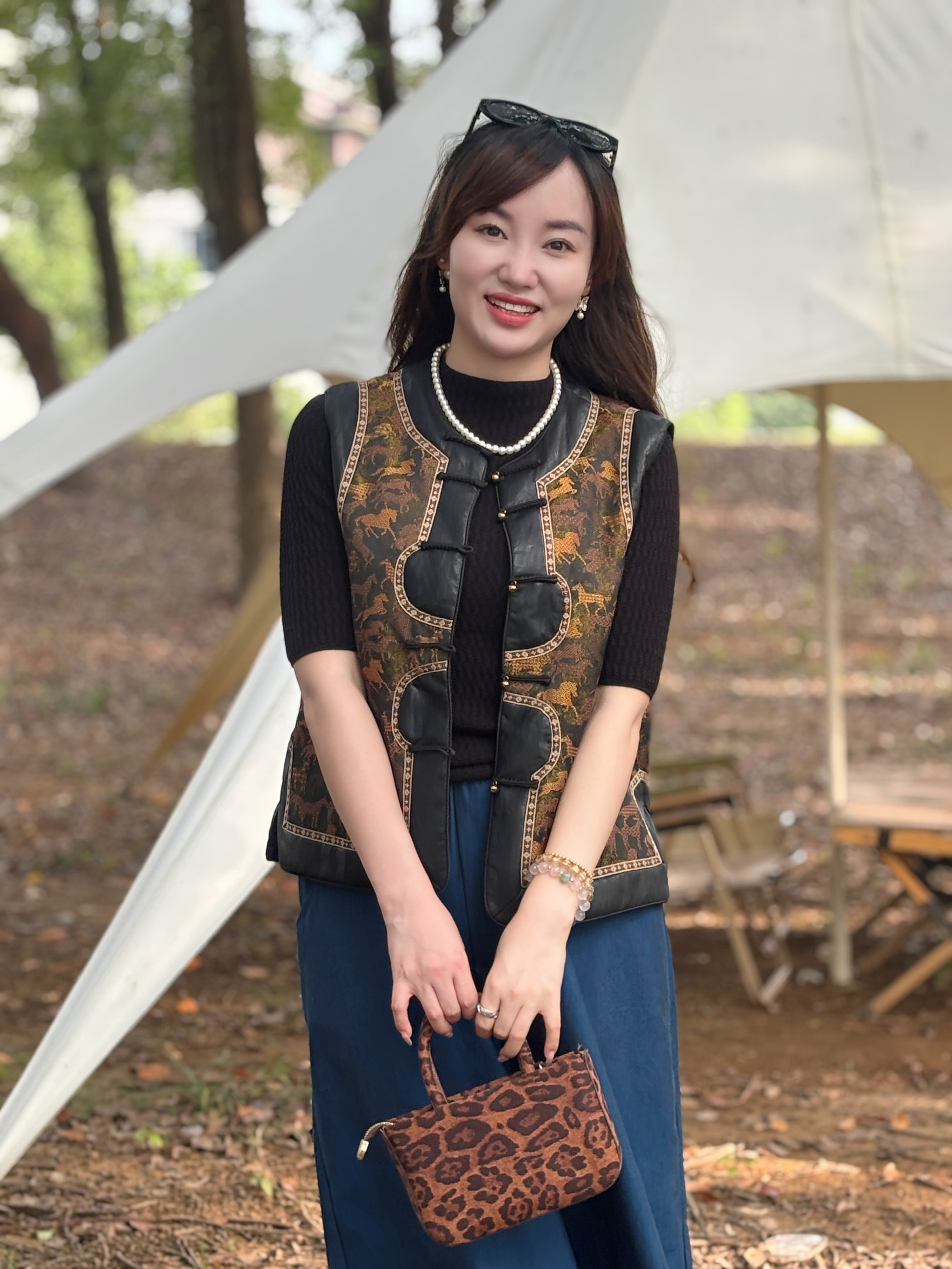 “Success Horse” Patchwork Leather Vest – Heritage-Inspired Bold Elegance by LUXE ORIENTA - Luxe Orienta CO., LIMITED