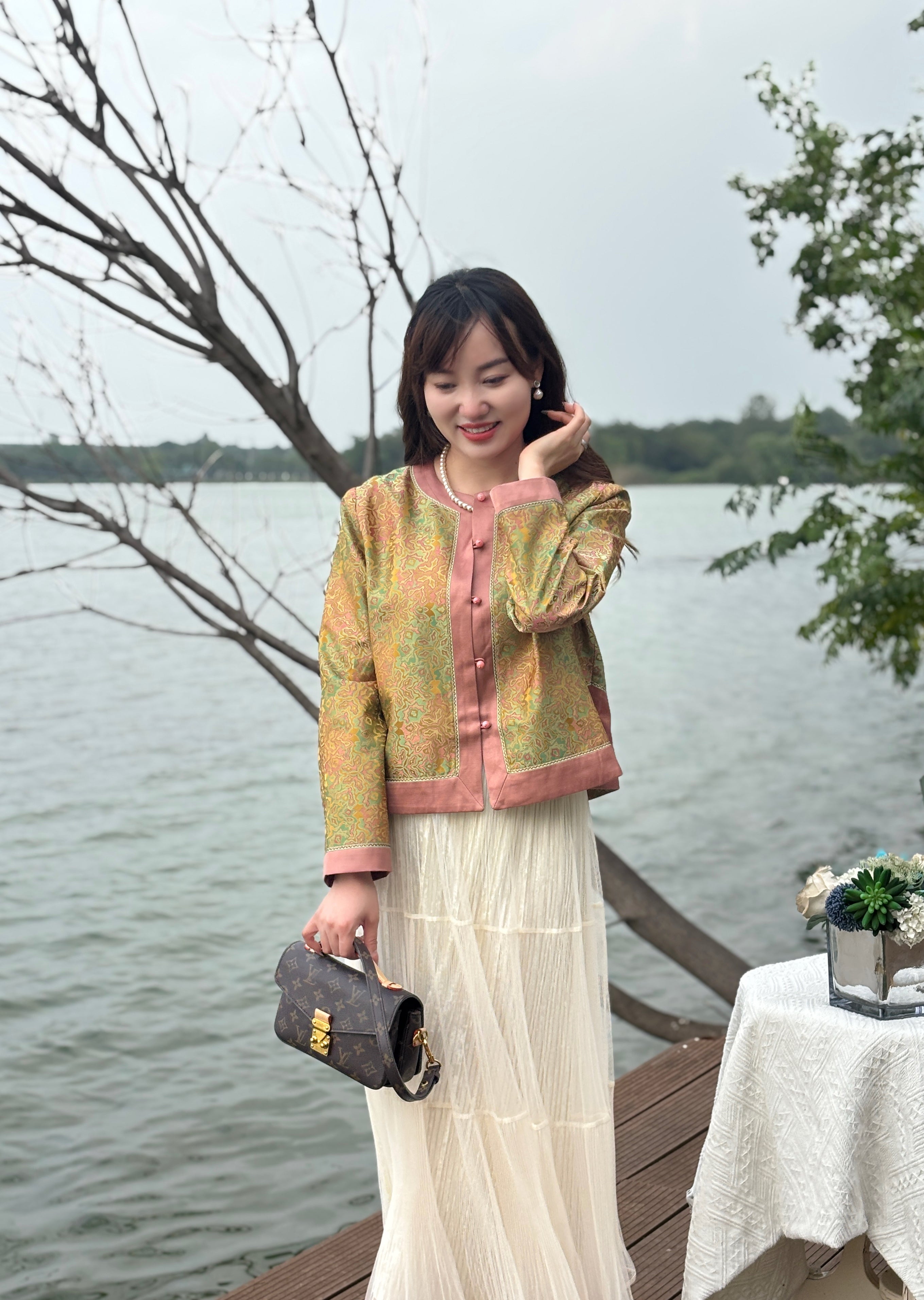 Yellow Heritage Mulberry Silk Shu Brocade Jacket | Luxe Orienta Modern Chinese Luxury Outerwear - Luxe Orienta CO., LIMITED