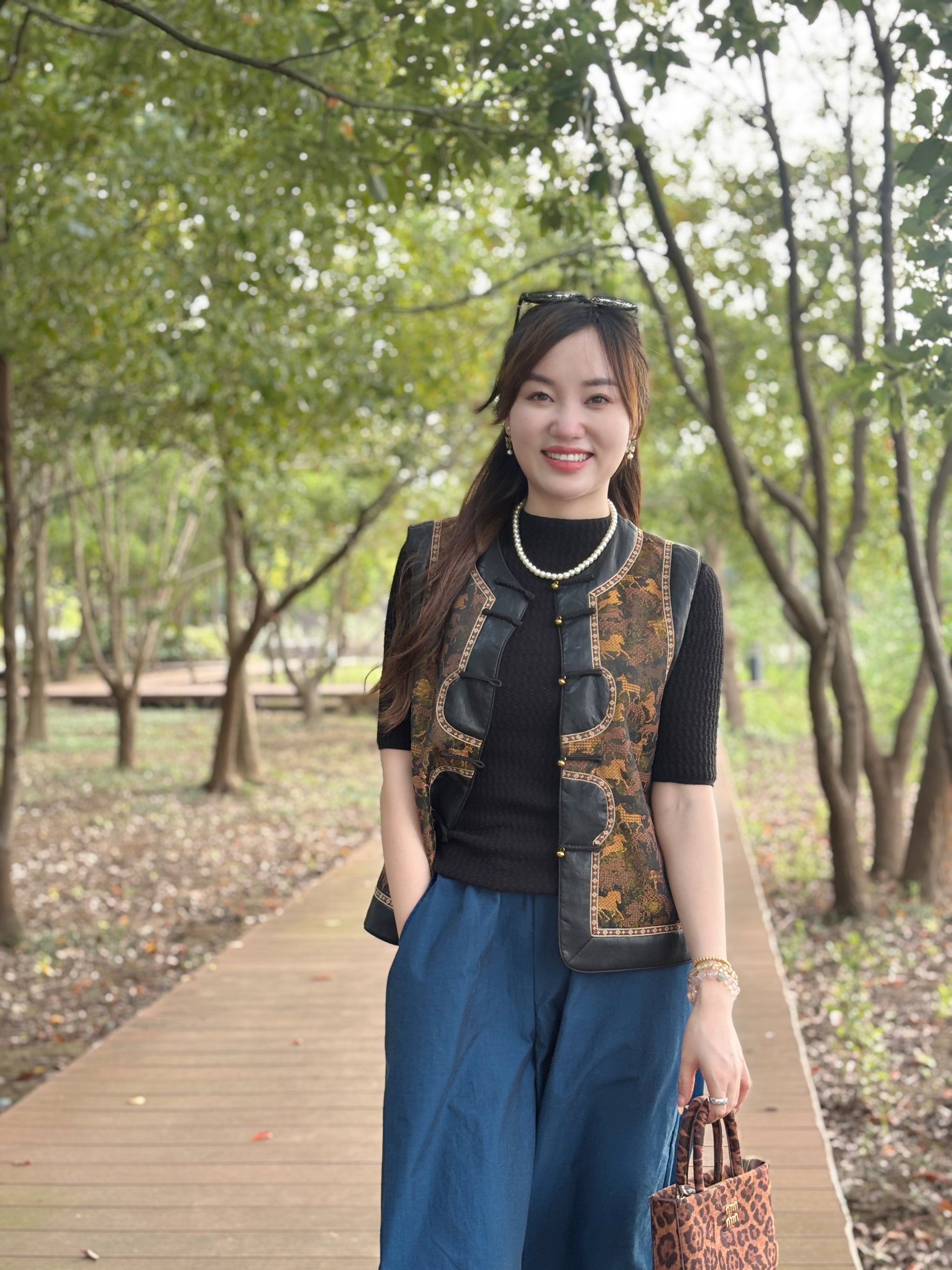 “Success Horse” Patchwork Leather Vest – Heritage-Inspired Bold Elegance by LUXE ORIENTA - Luxe Orienta CO., LIMITED