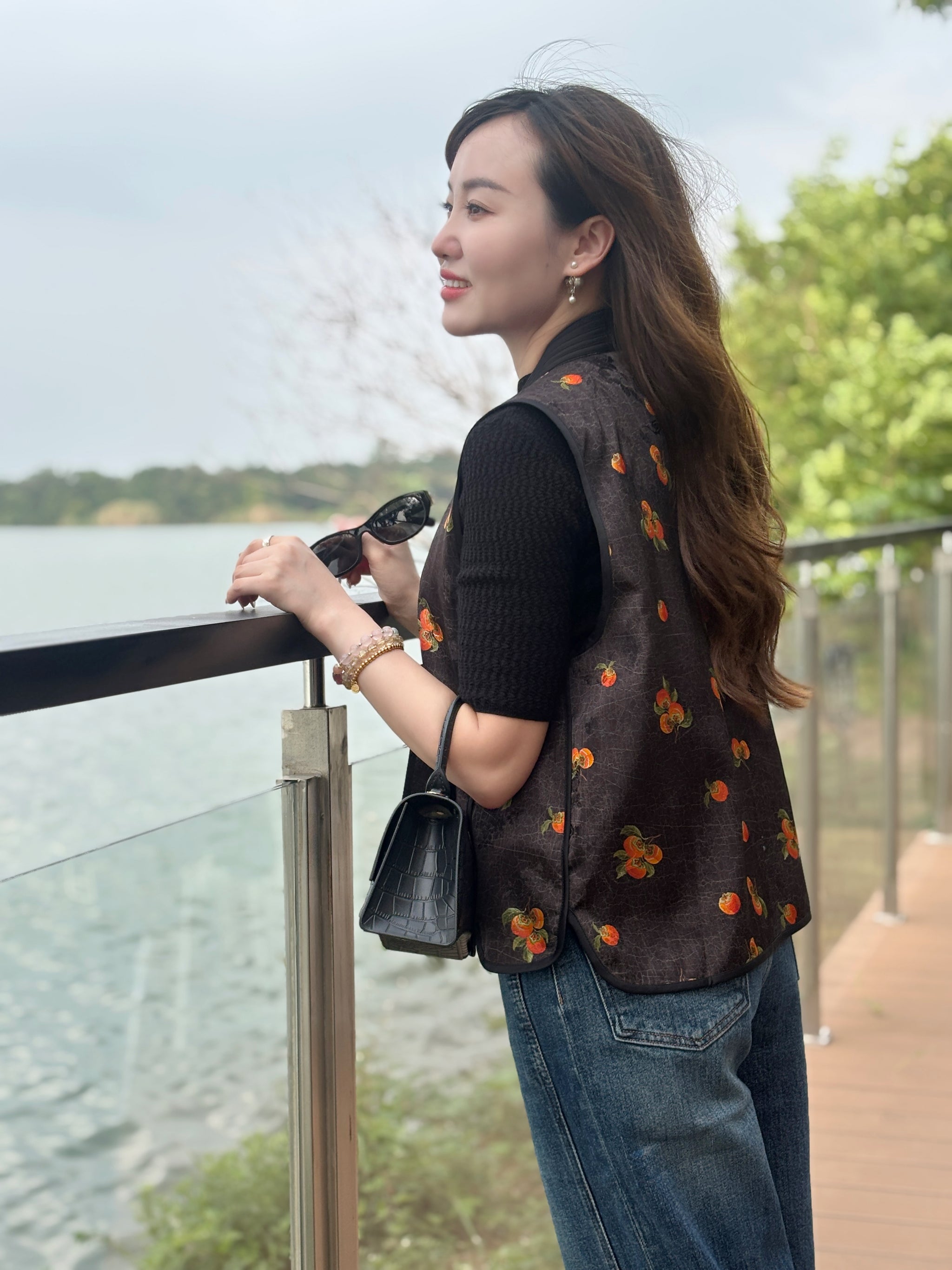 Viscose Xiangyunsha “Lucky Persimmon” Top – Heritage-Inspired Elegance by LUXE ORIENTA - Luxe Orienta CO., LIMITED