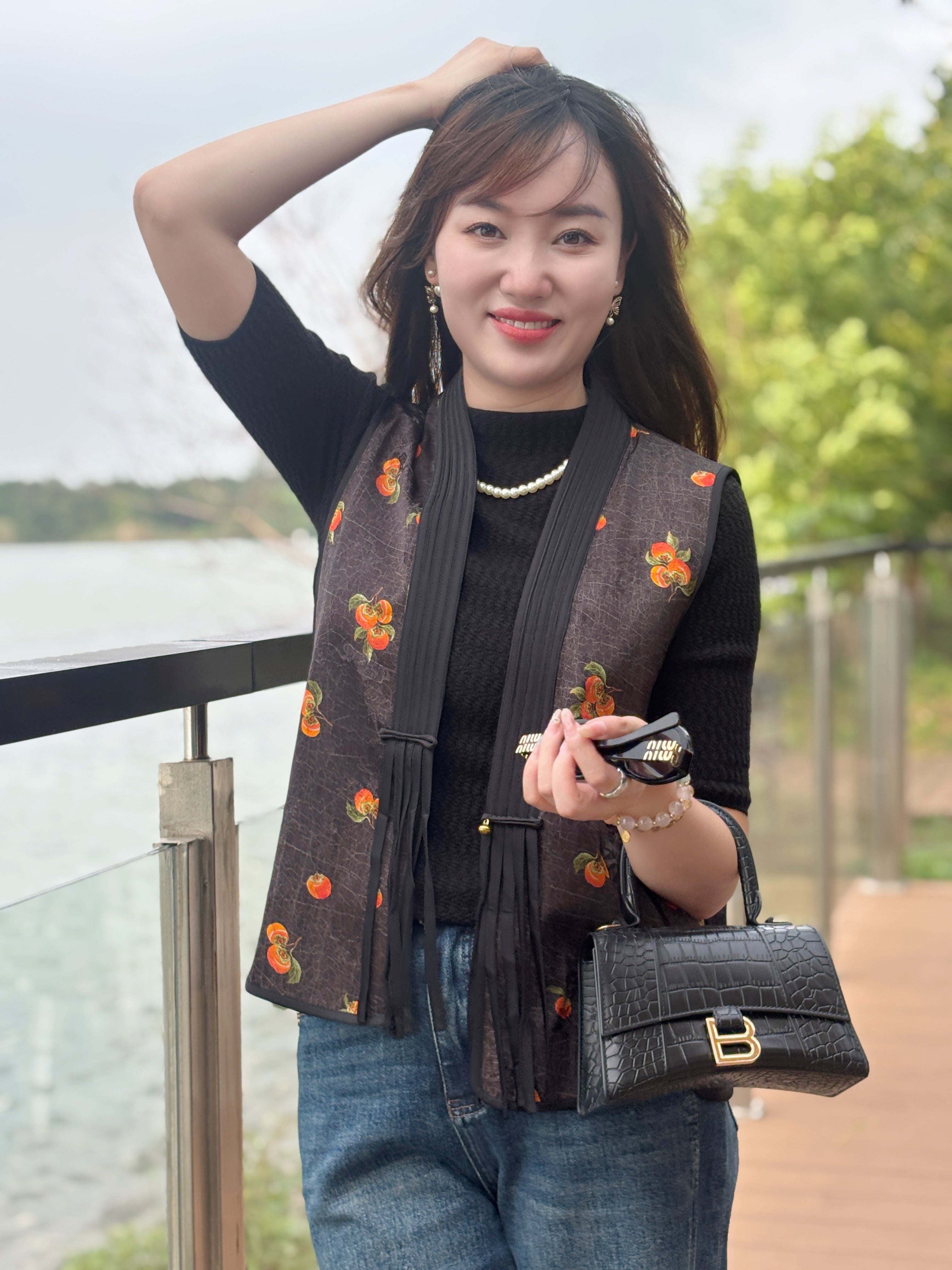 Viscose Xiangyunsha “Lucky Persimmon” Top – Heritage-Inspired Elegance by LUXE ORIENTA - Luxe Orienta CO., LIMITED