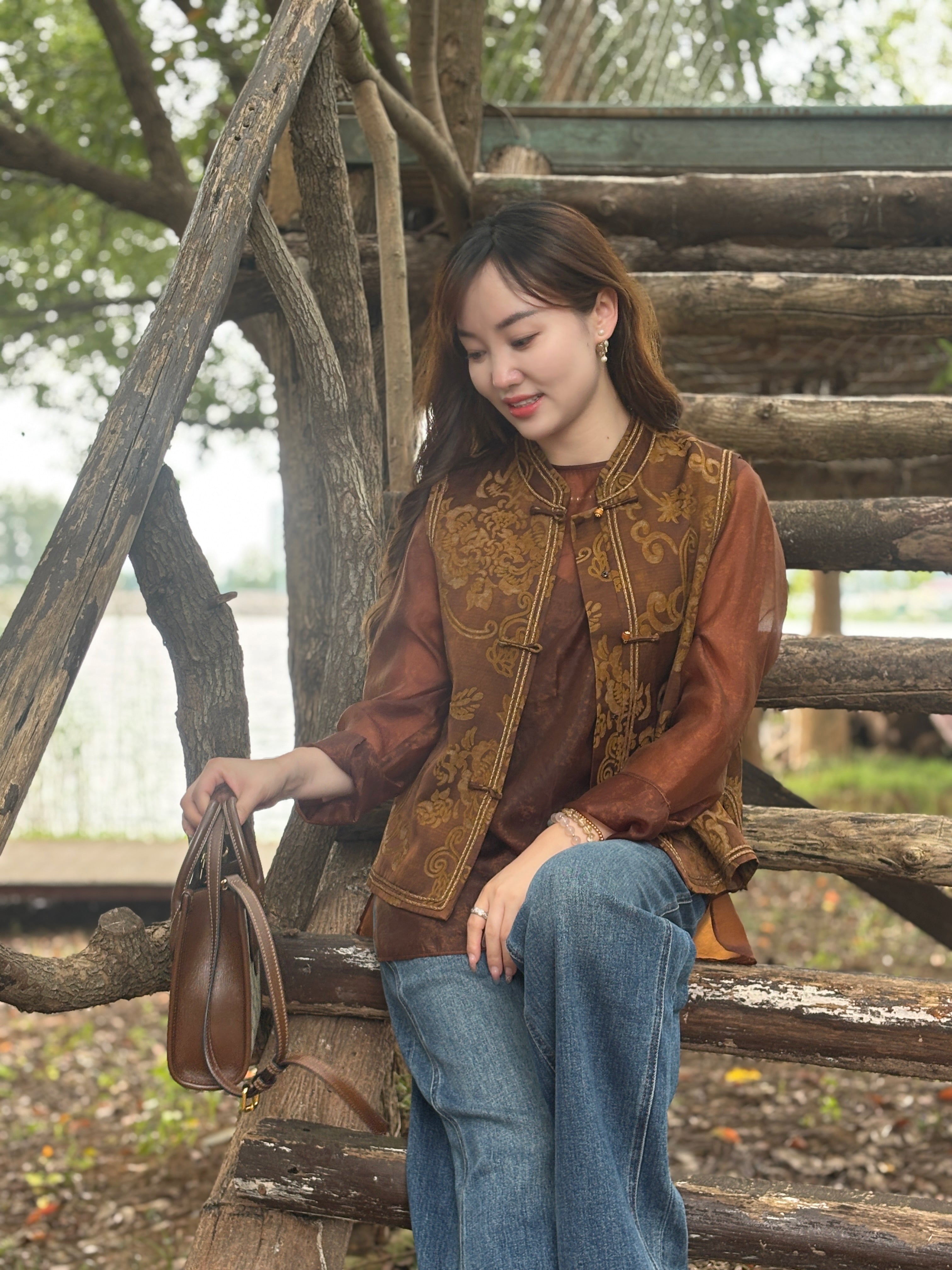 Yellow Jacquard Short Vest – Modern Heritage Elegance by LUXE ORIENTA - Luxe Orienta CO., LIMITED