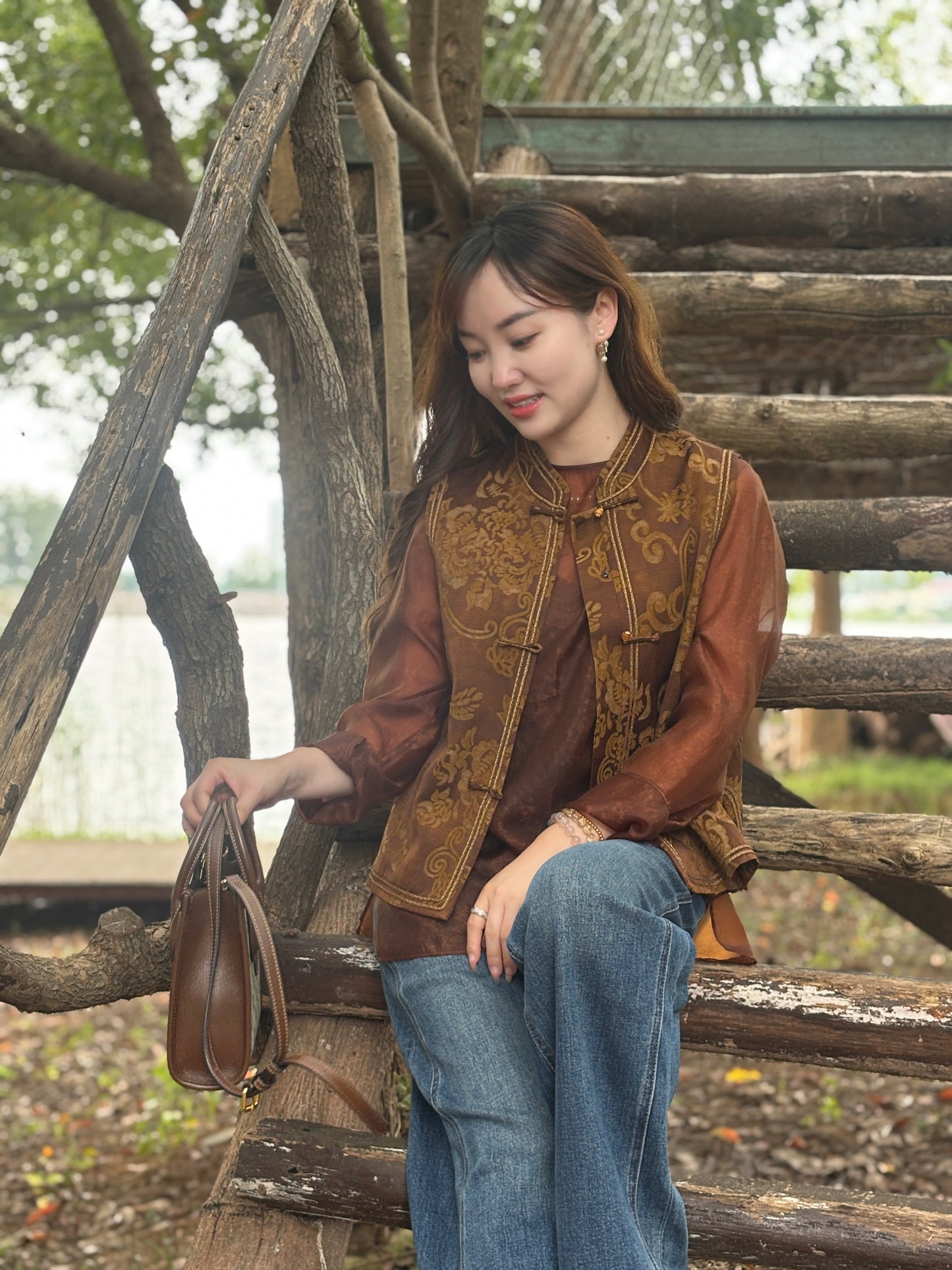 Yellow Jacquard Short Vest – Modern Heritage Elegance by LUXE ORIENTA - Luxe Orienta CO., LIMITED