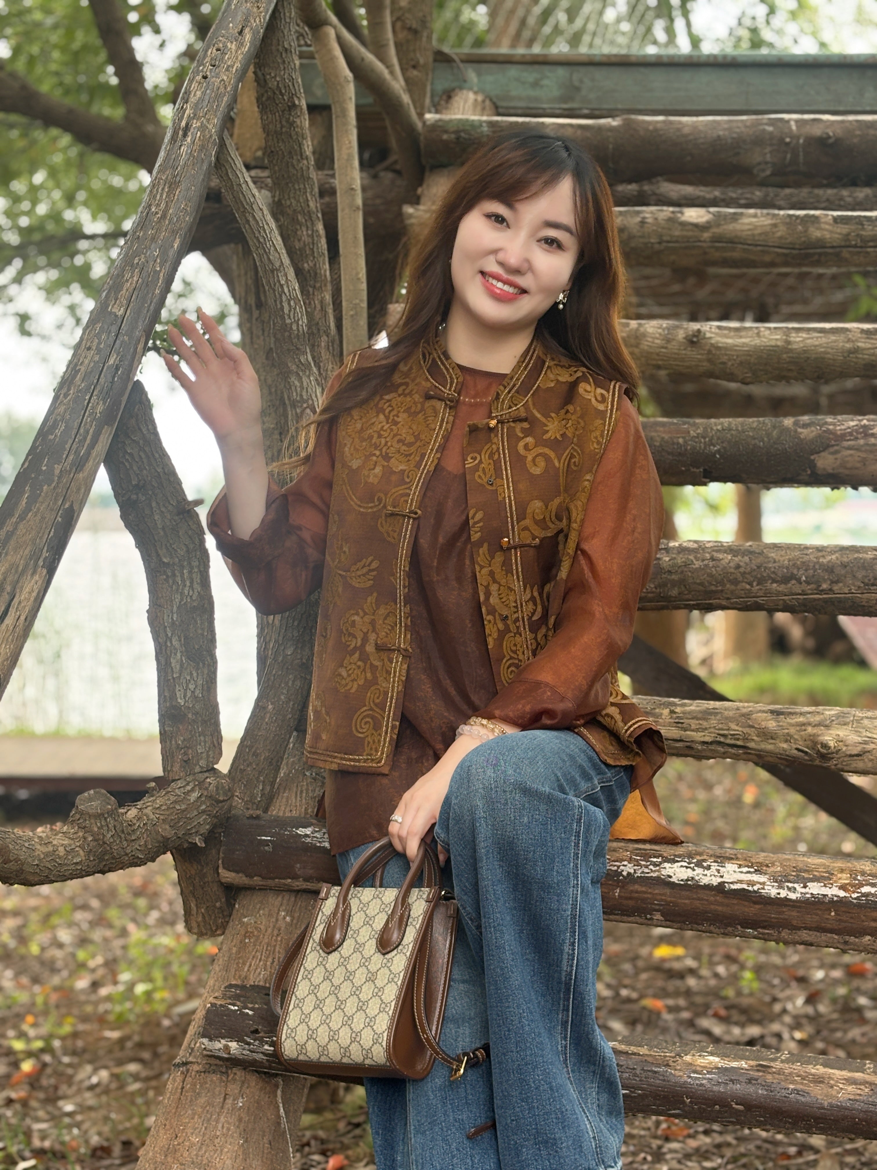 Yellow Jacquard Short Vest – Modern Heritage Elegance by LUXE ORIENTA - Luxe Orienta CO., LIMITED