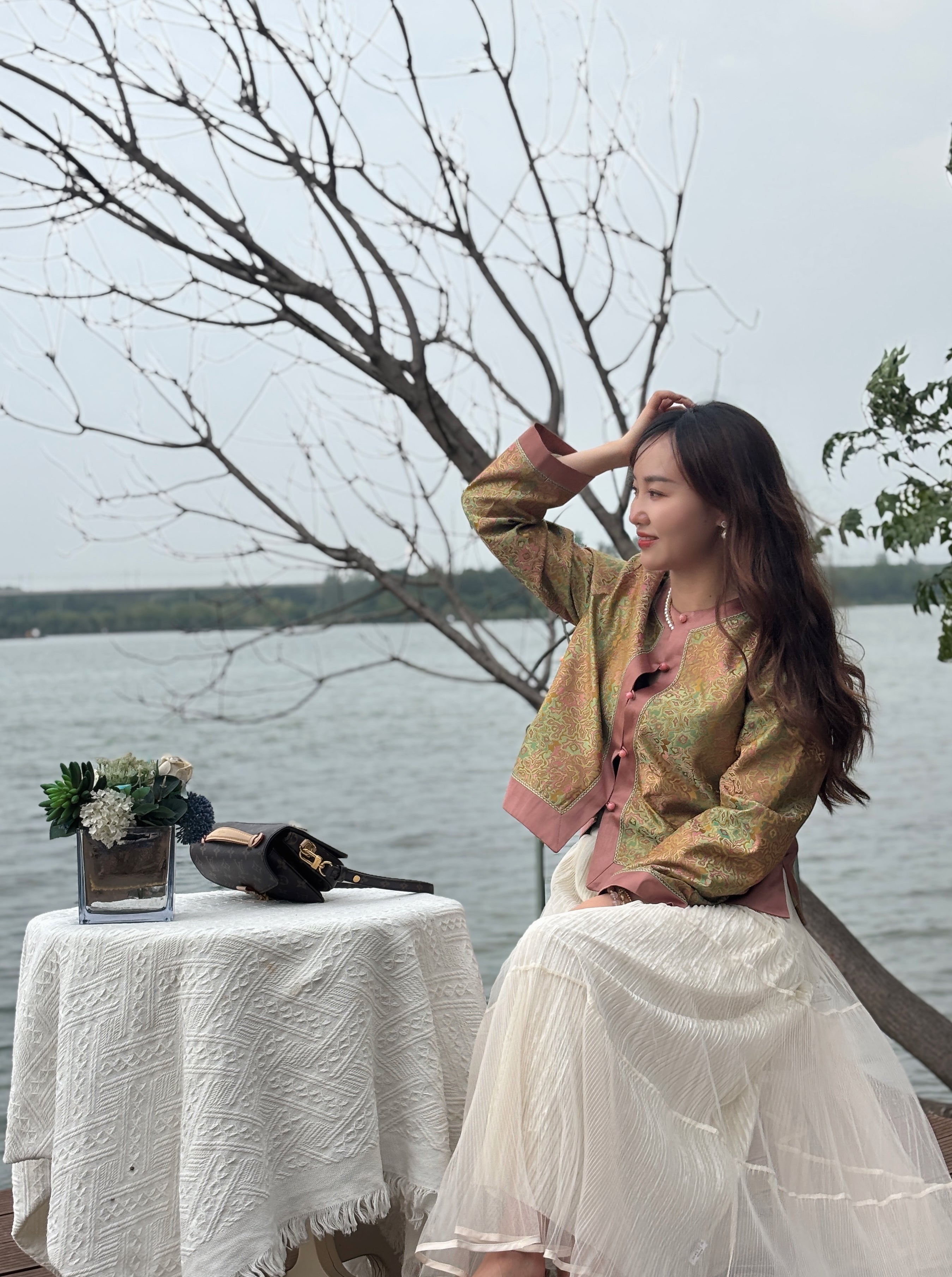 Yellow Heritage Mulberry Silk Shu Brocade Jacket | Luxe Orienta Modern Chinese Luxury Outerwear - Luxe Orienta CO., LIMITED