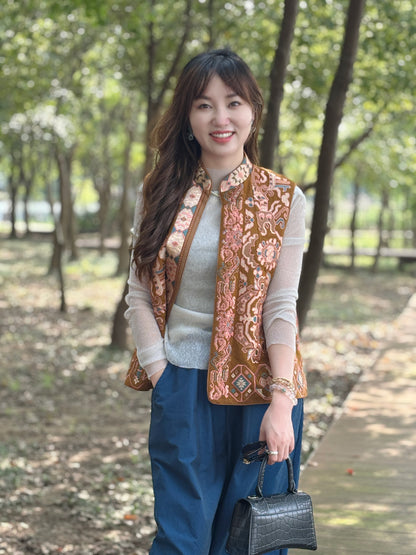 Yellow Embroidered Vest – Heritage-Inspired Elegance by LUXE ORIENTA - Luxe Orienta CO., LIMITED