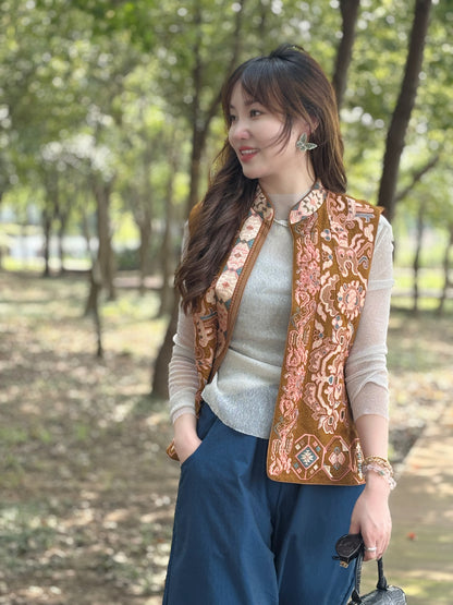 Yellow Embroidered Vest – Heritage-Inspired Elegance by LUXE ORIENTA - Luxe Orienta CO., LIMITED