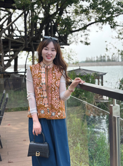 Yellow Embroidered Vest – Heritage-Inspired Elegance by LUXE ORIENTA - Luxe Orienta CO., LIMITED