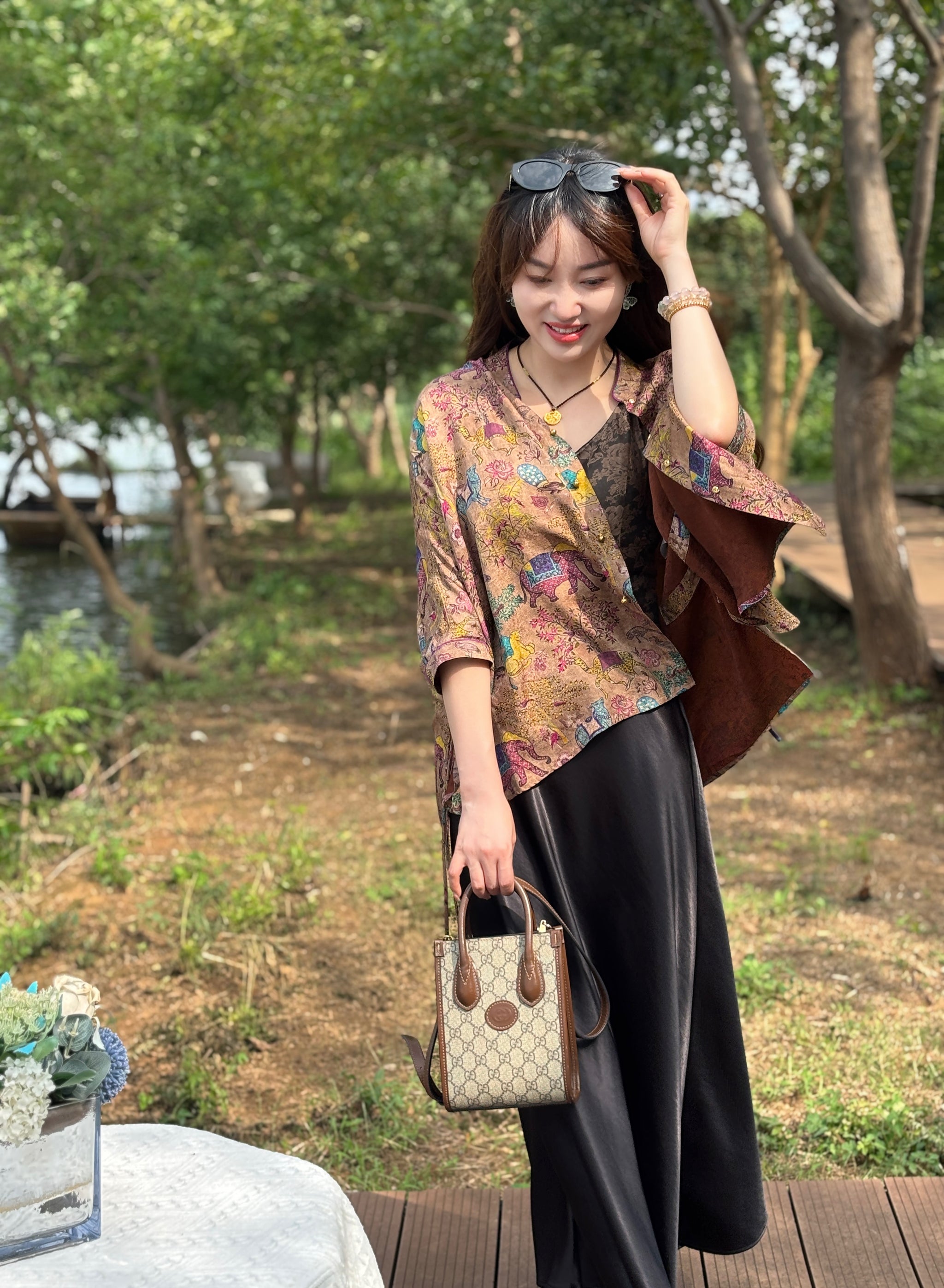 Purple Xiangyunsha Short Cardigan – Elegant Heritage-Inspired Knit by LUXE ORIENTA - Luxe Orienta CO., LIMITED