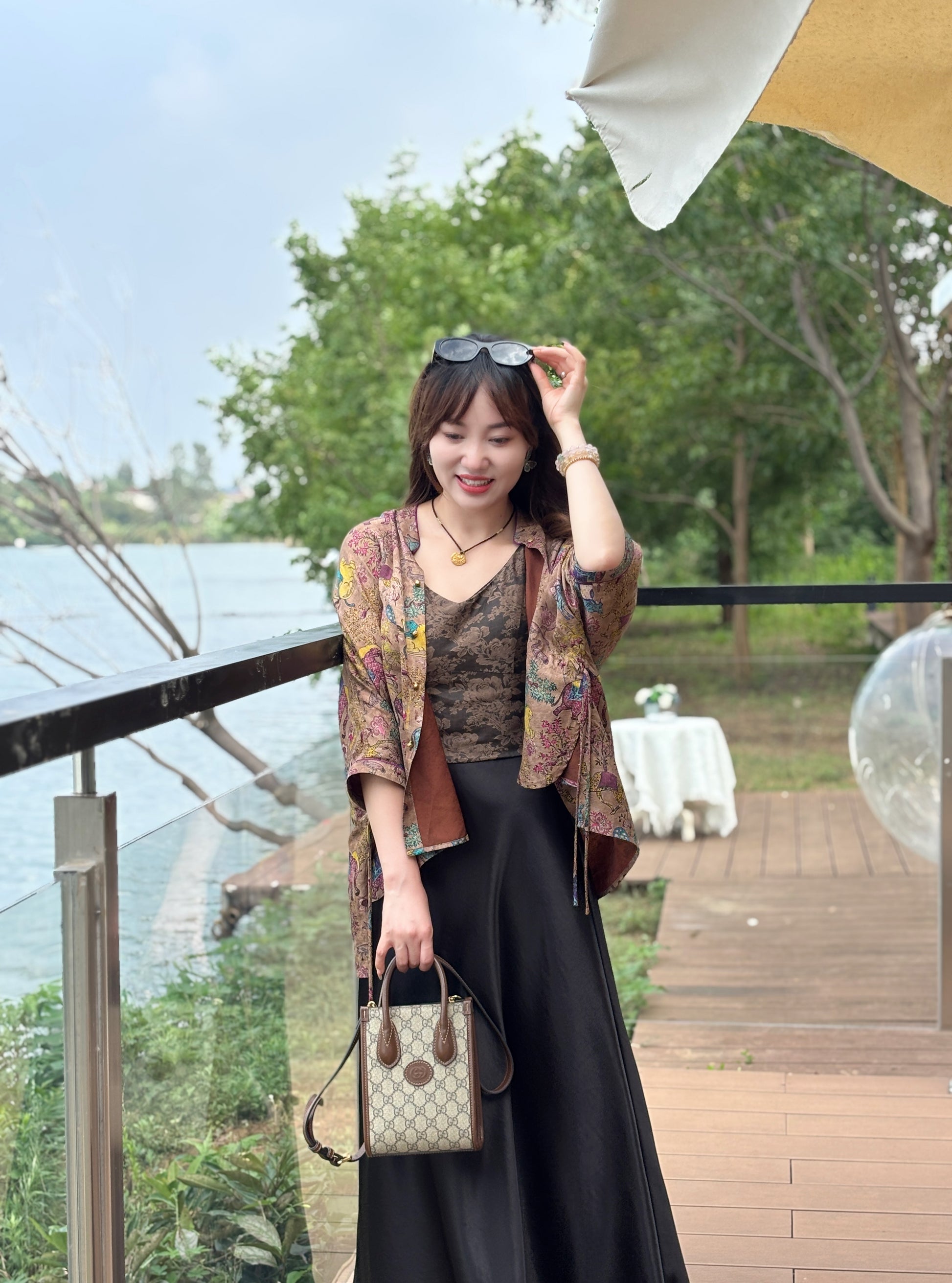 Purple Xiangyunsha Short Cardigan – Elegant Heritage-Inspired Knit by LUXE ORIENTA - Luxe Orienta CO., LIMITED