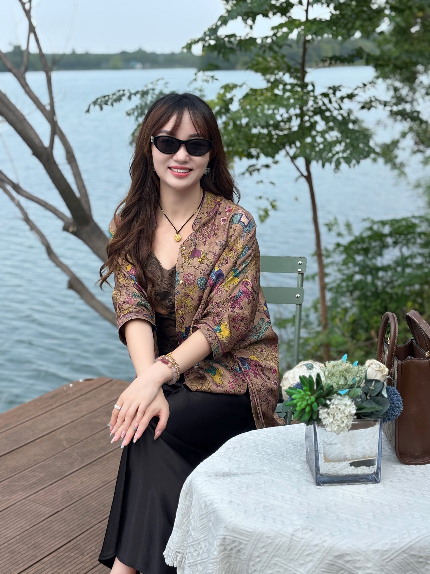 Purple Xiangyunsha Short Cardigan – Elegant Heritage-Inspired Knit by LUXE ORIENTA - Luxe Orienta CO., LIMITED