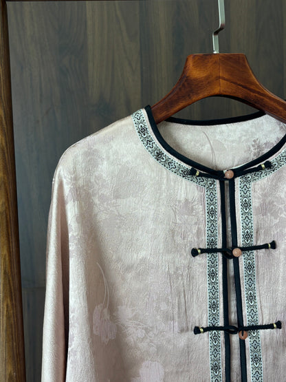 粉紅色提花刺繡外套 Pink Jacquard Embroidered Jacket - Luxe Orienta CO., LIMITED