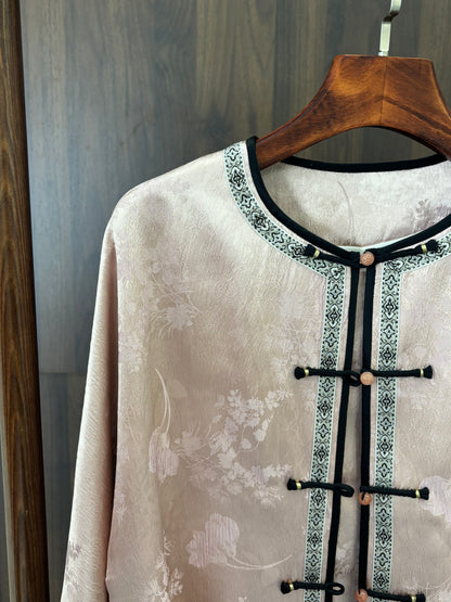 粉紅色提花刺繡外套 Pink Jacquard Embroidered Jacket - Luxe Orienta CO., LIMITED