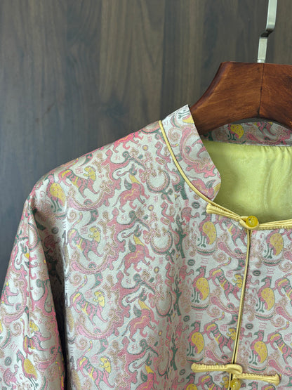 粉紅色桑蠶絲宋錦外套 Pink Silk Songjin Jacket - Luxe Orienta CO., LIMITED