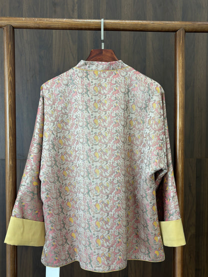 粉紅色桑蠶絲宋錦外套 Pink Silk Songjin Jacket - Luxe Orienta CO., LIMITED